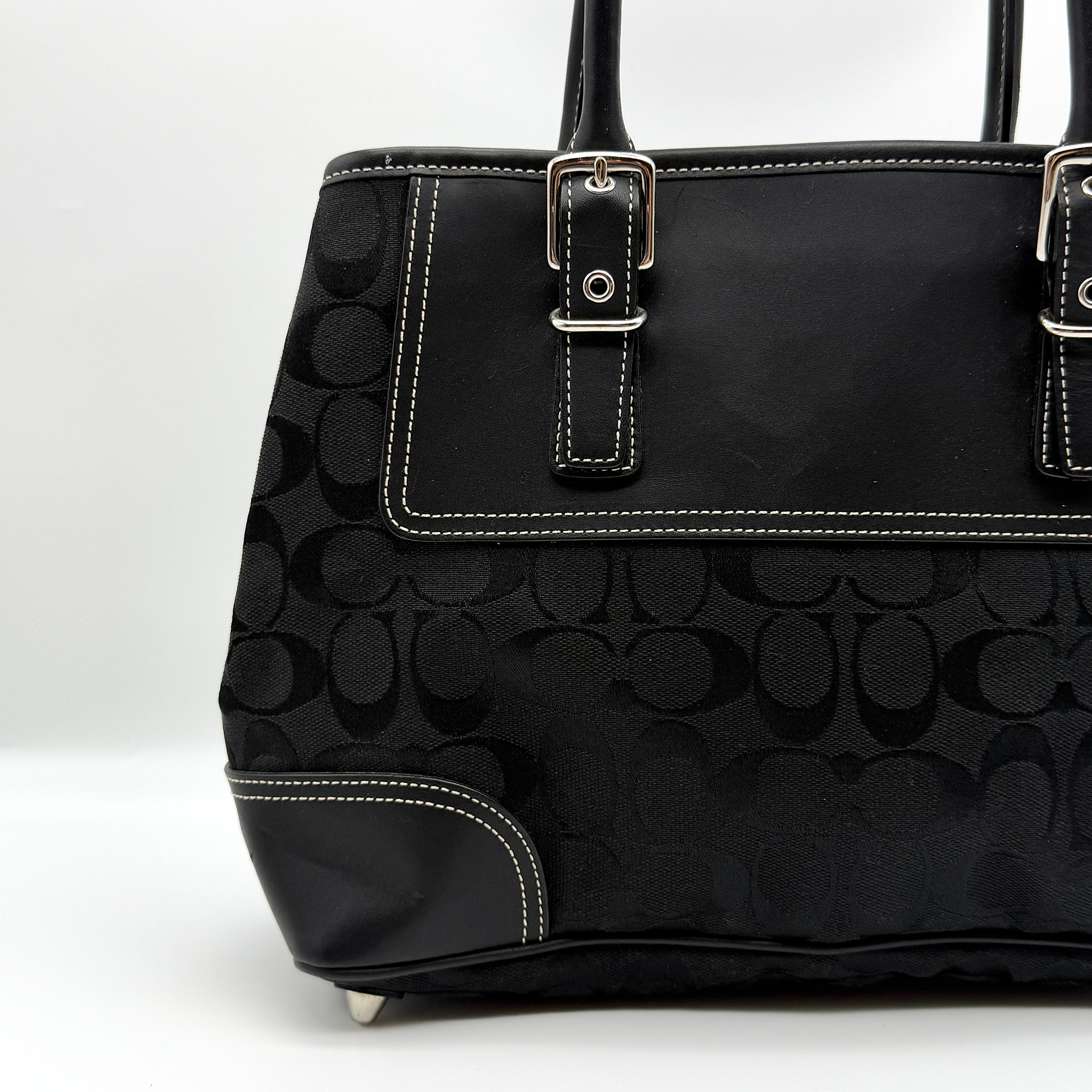 Coach Signature Hampton Carryall Shoulder Bag Black