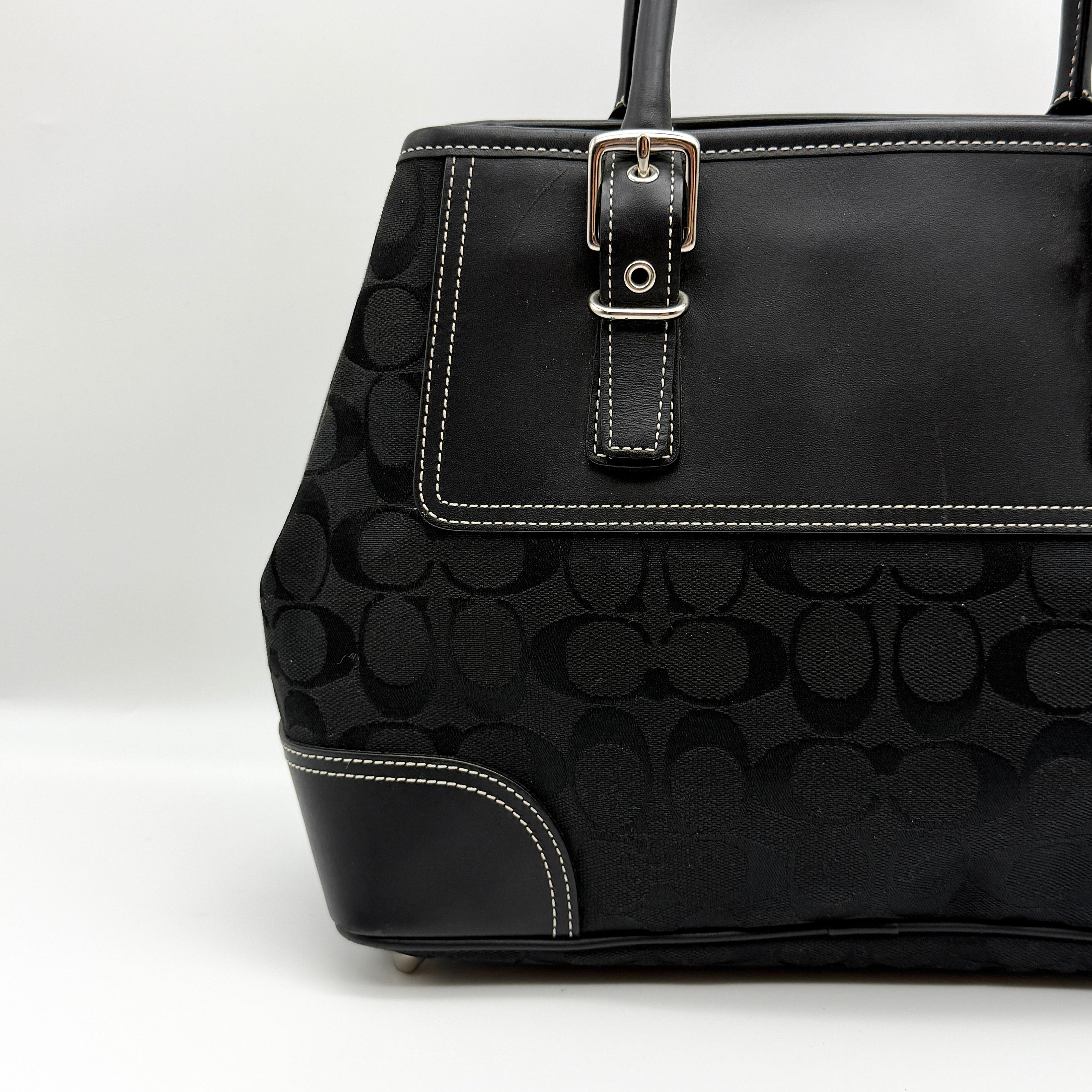 Coach Signature Hampton Carryall Shoulder Bag Black