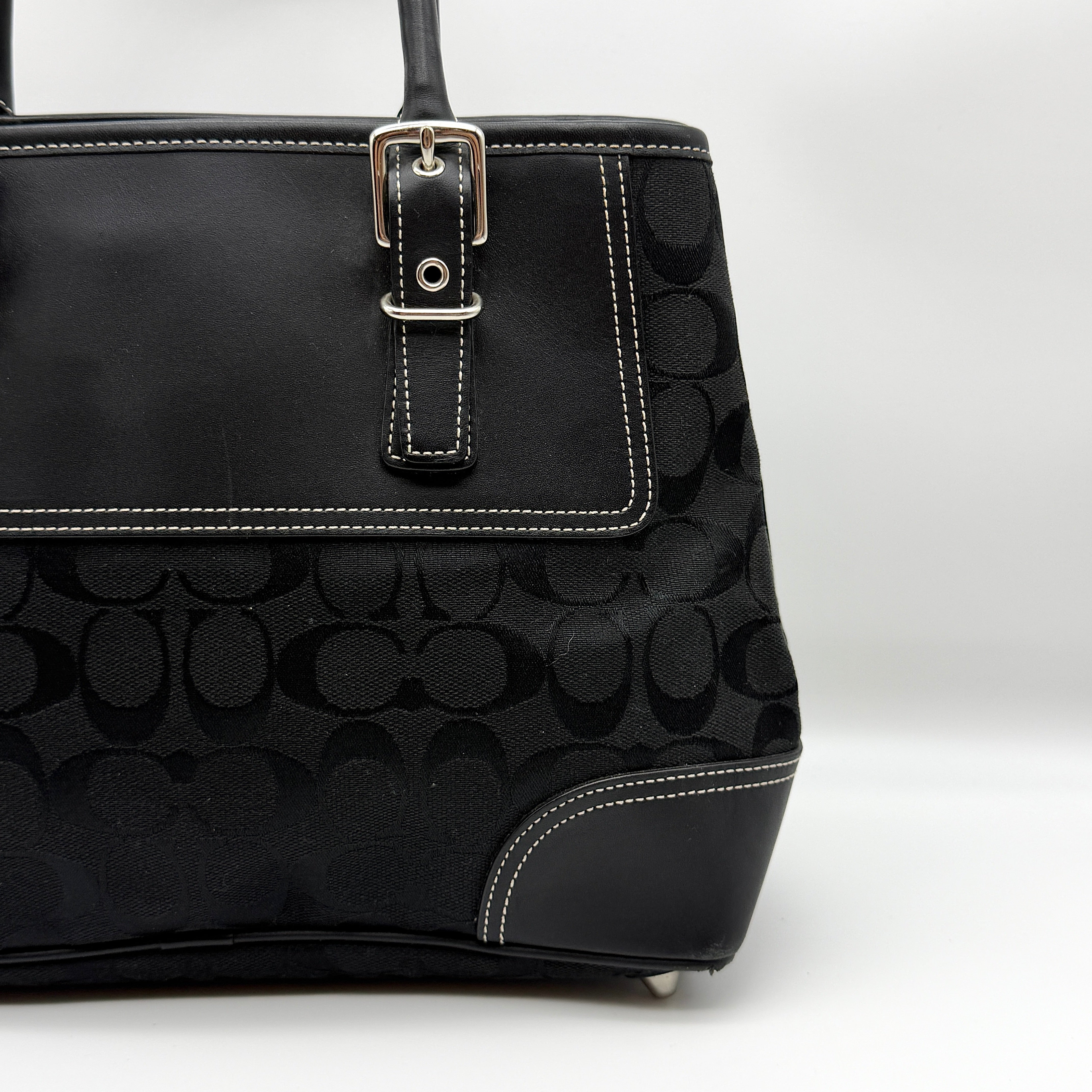 Coach Signature Hampton Carryall Shoulder Bag Black