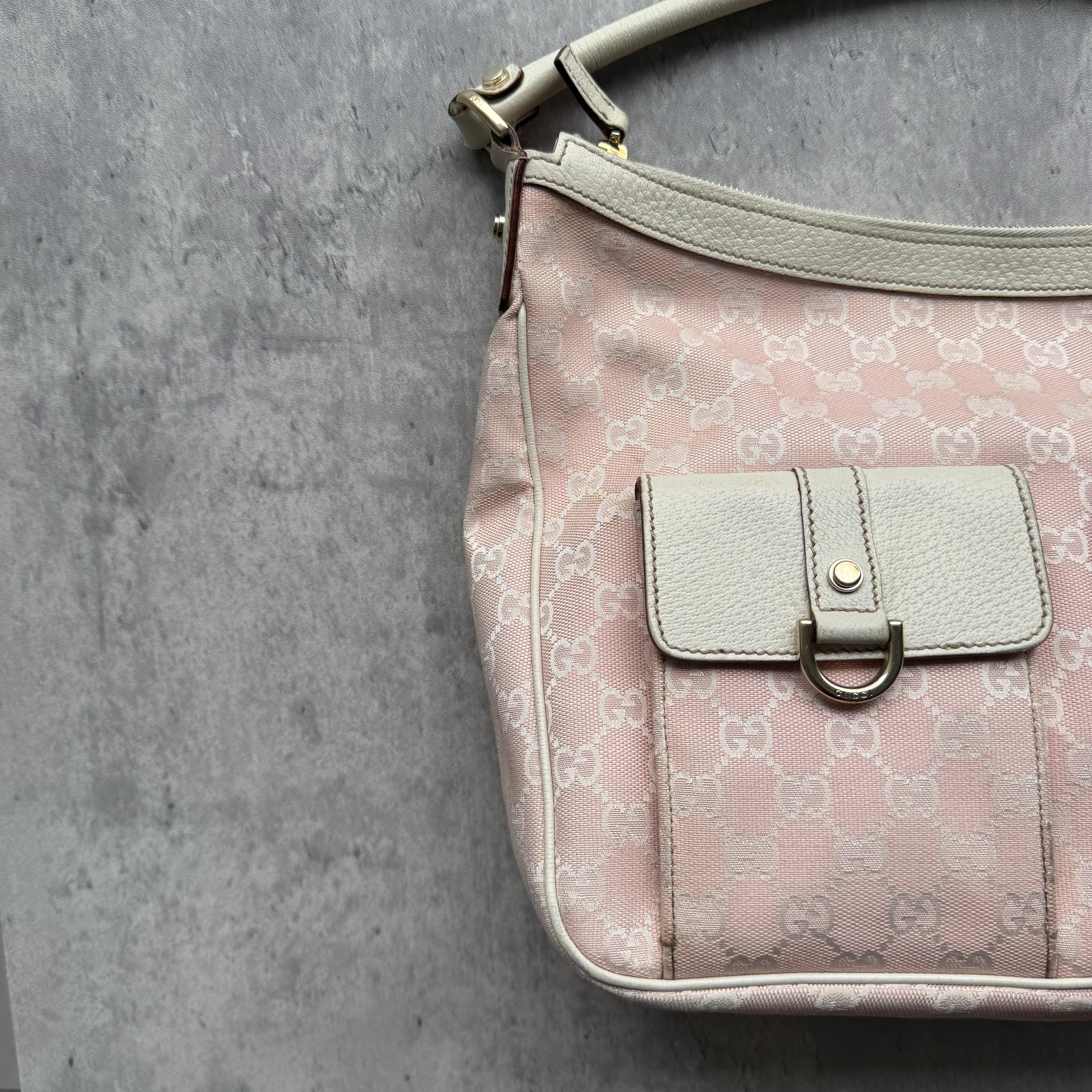 Gucci GG Monogram Hobo Shoulder Bag Pink