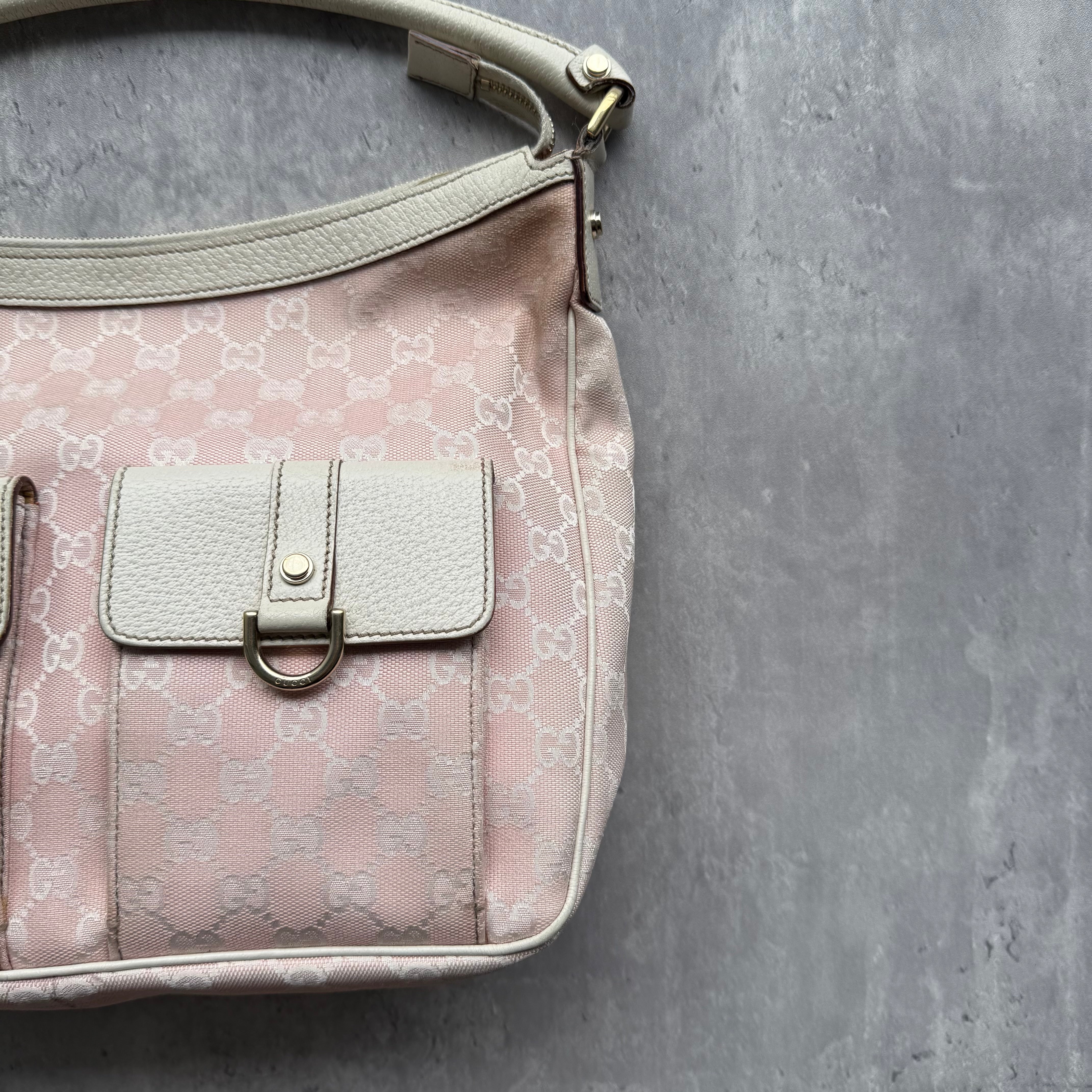 Gucci GG Monogram Hobo Shoulder Bag Pink