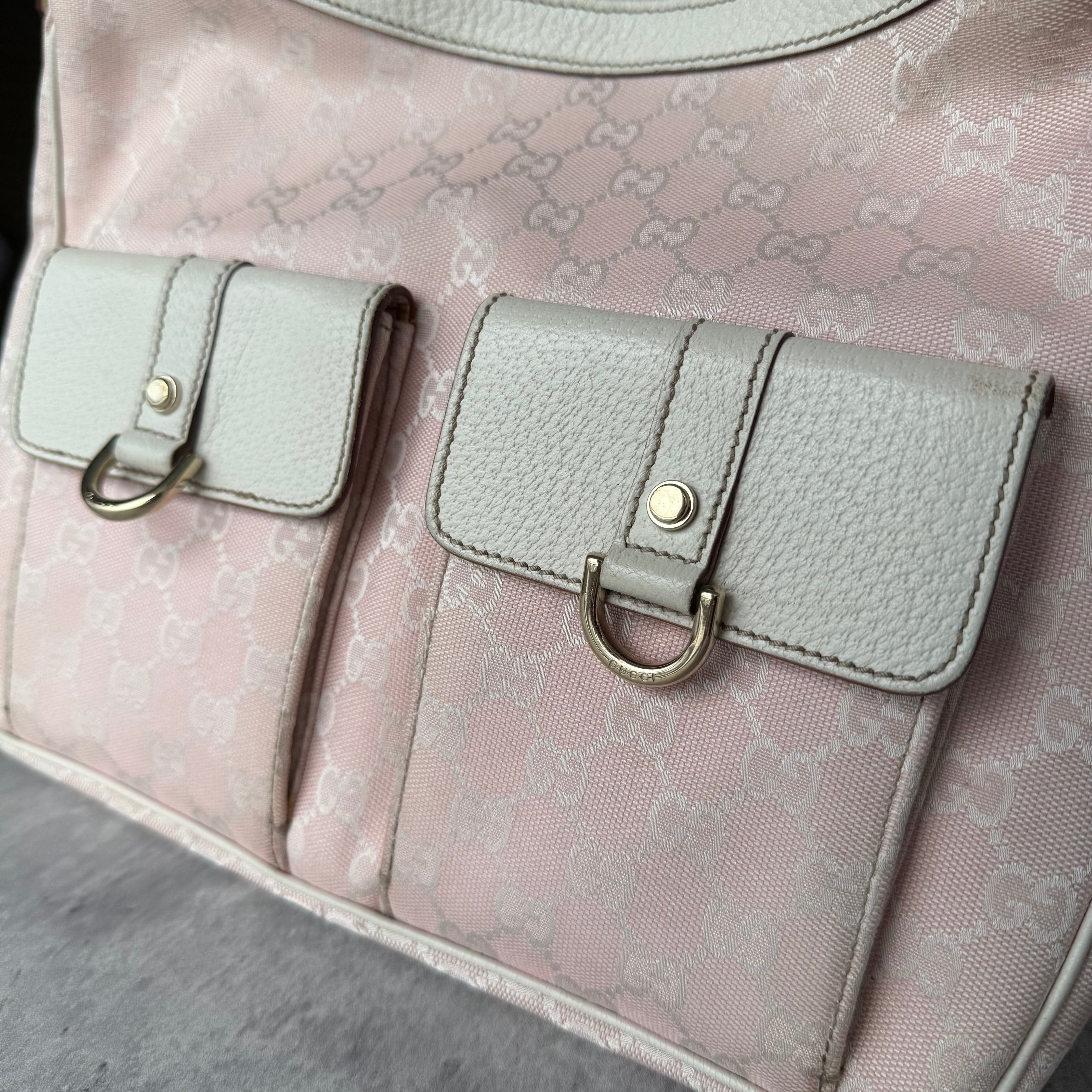 Gucci GG Monogram Hobo Shoulder Bag Pink