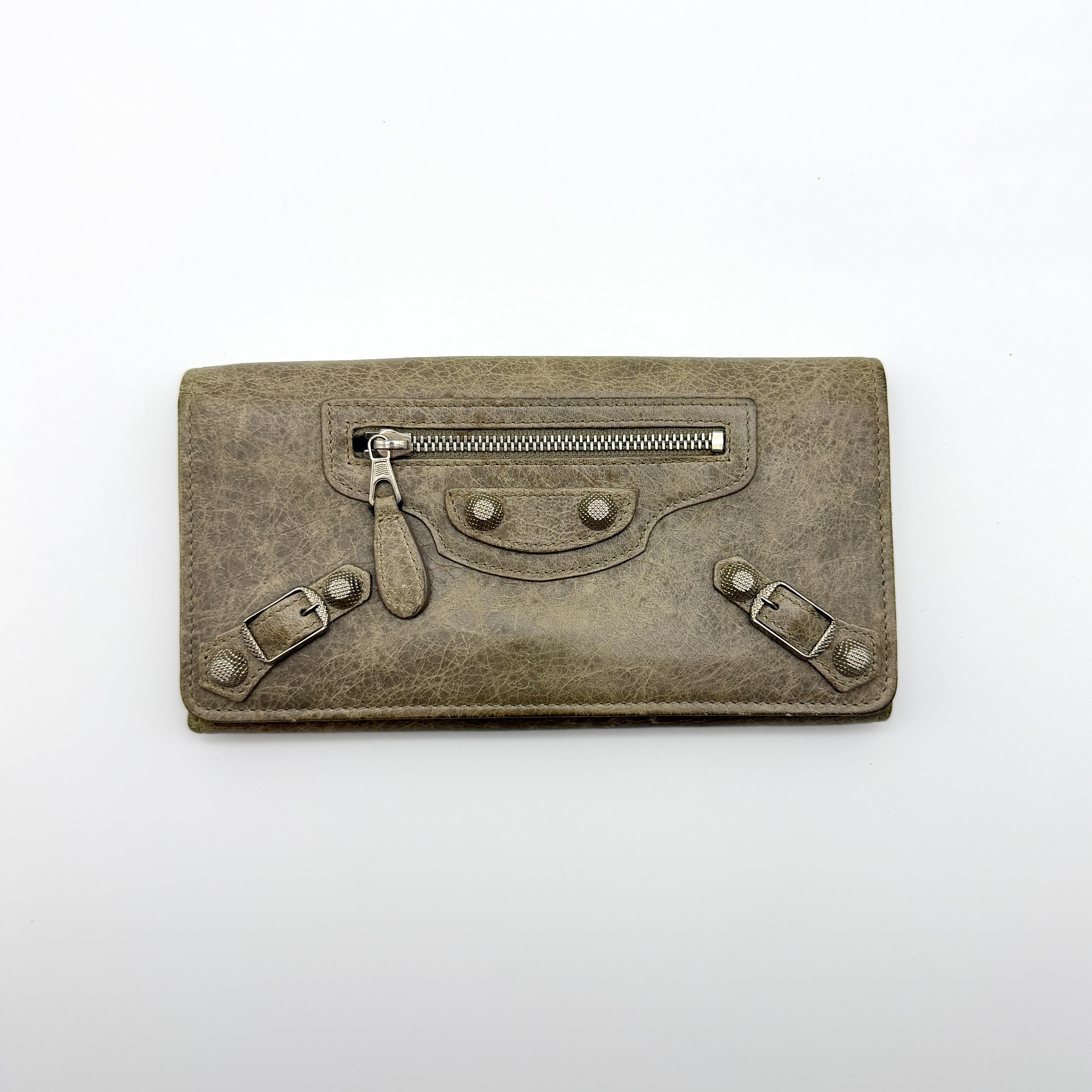 Balenciaga Agneau City Long Wallet Grey