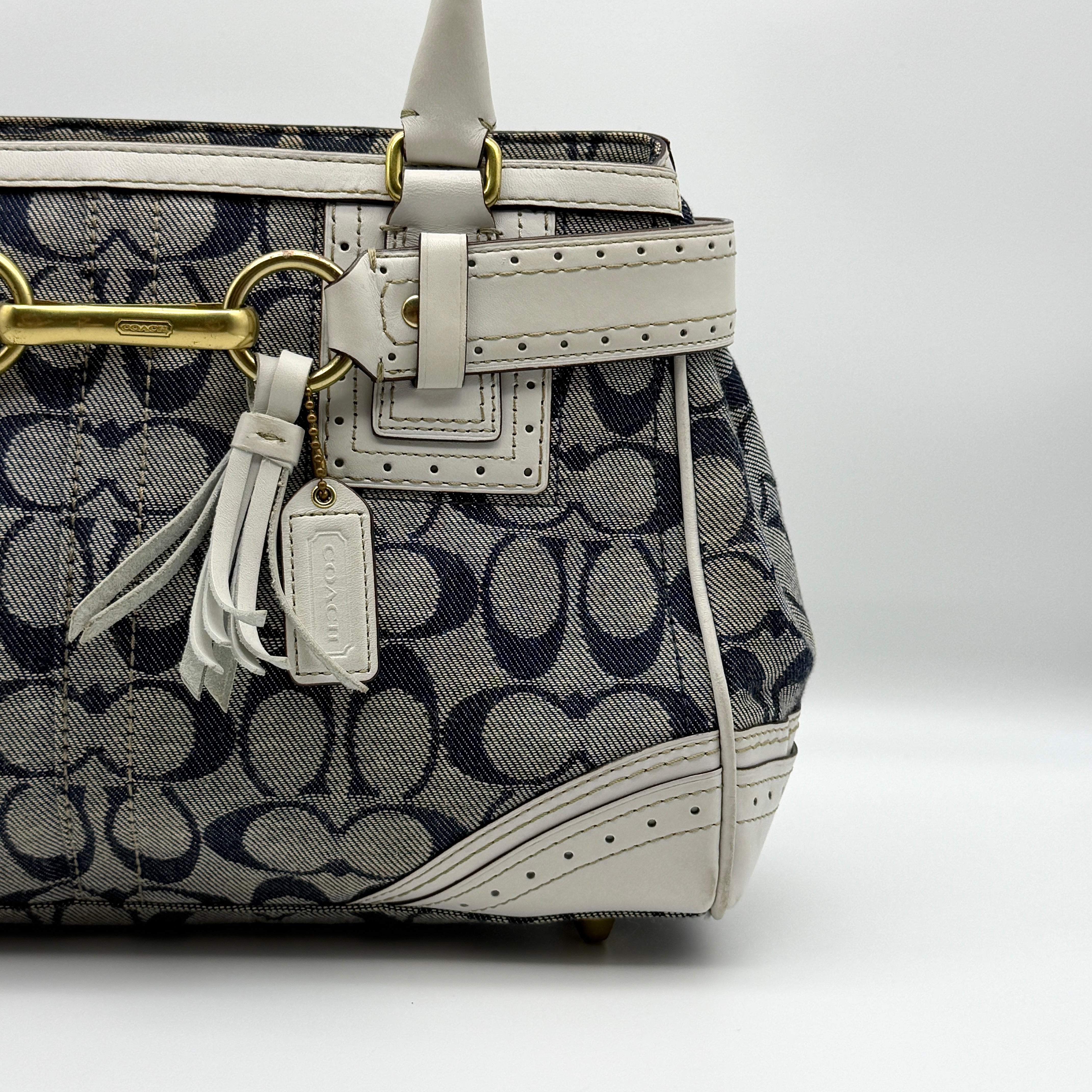 Coach Signature Denim Hampton Carryall Shoulder Bag