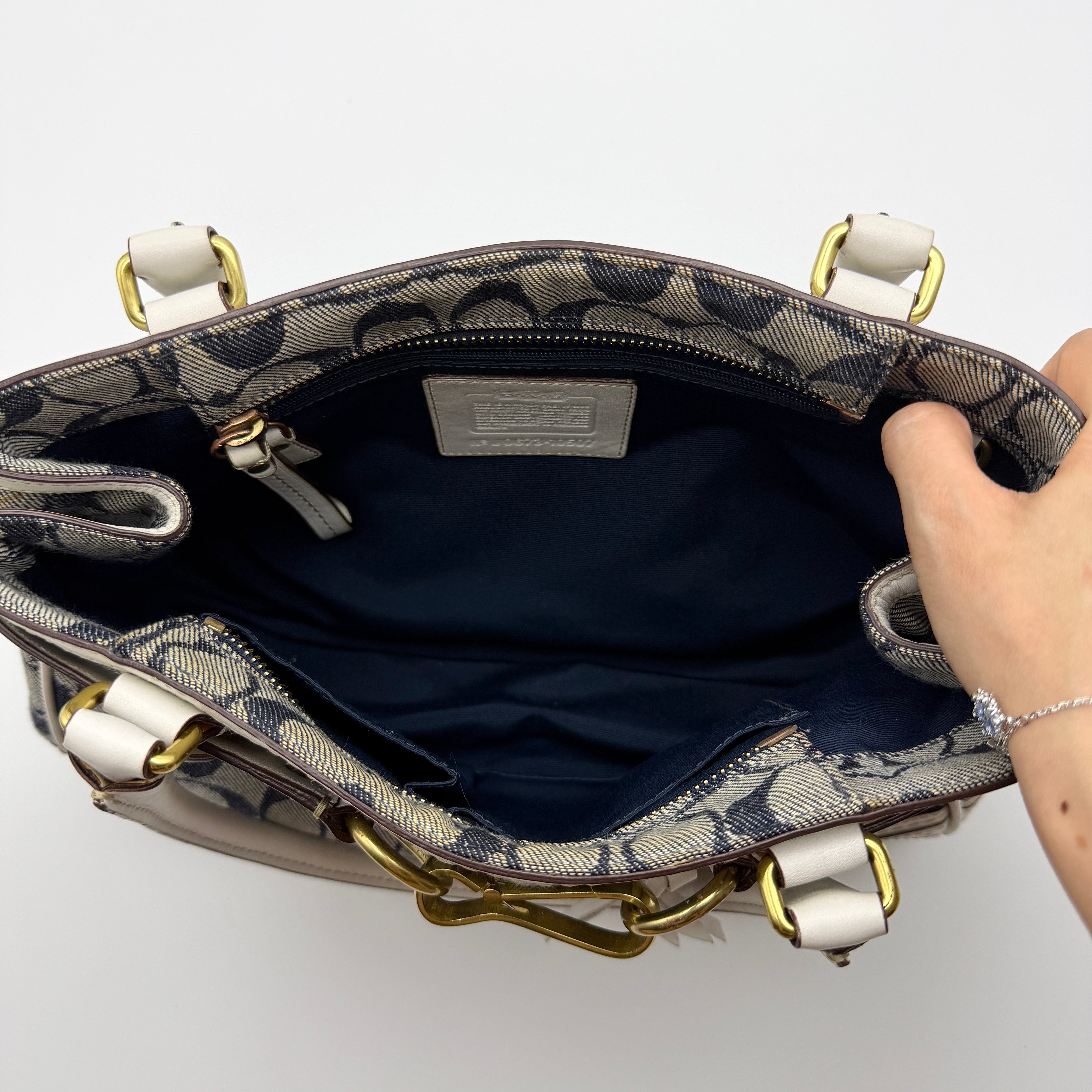 Coach Signature Denim Hampton Carryall Shoulder Bag