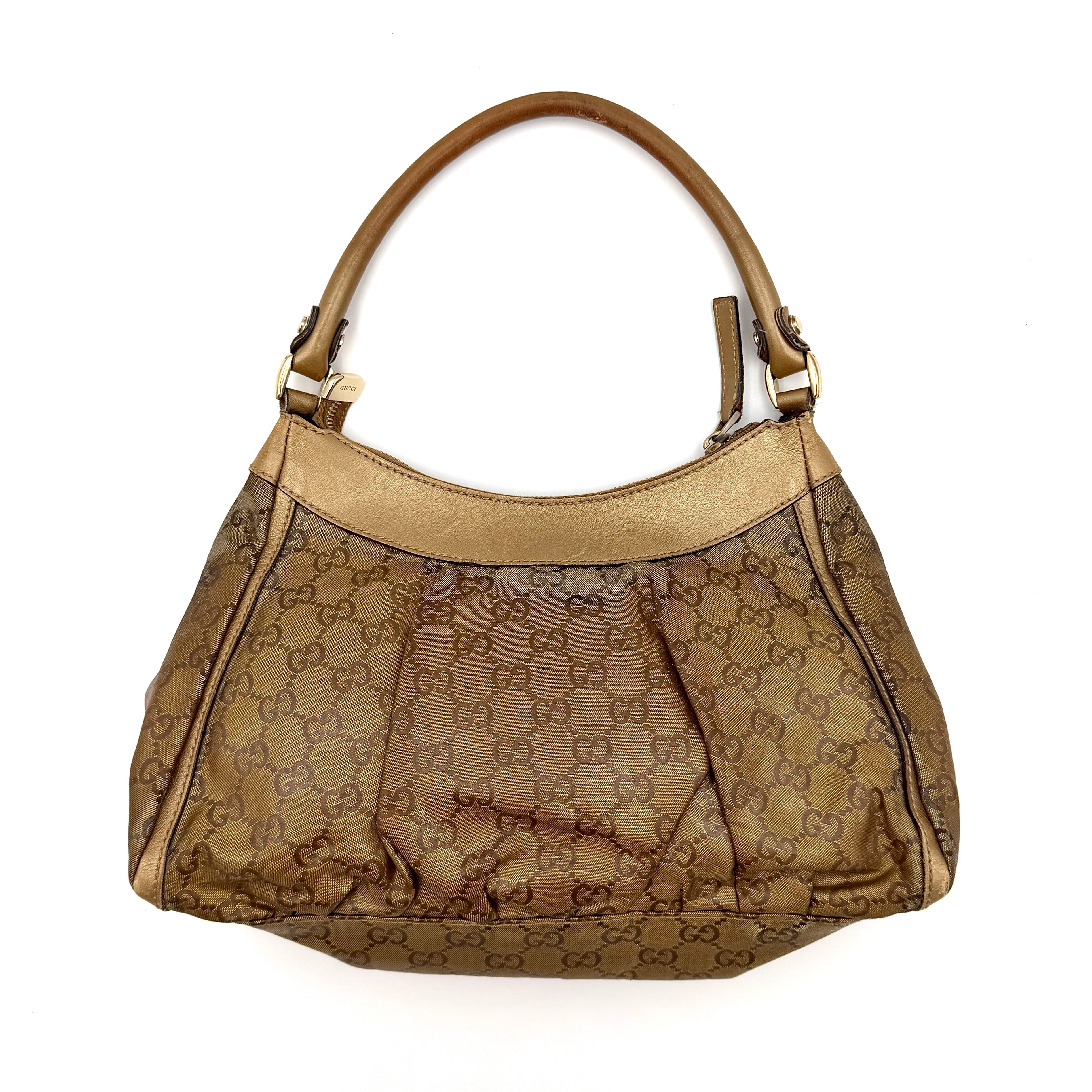 Gucci GG Monogram D-Ring Shoulder Bag Gold