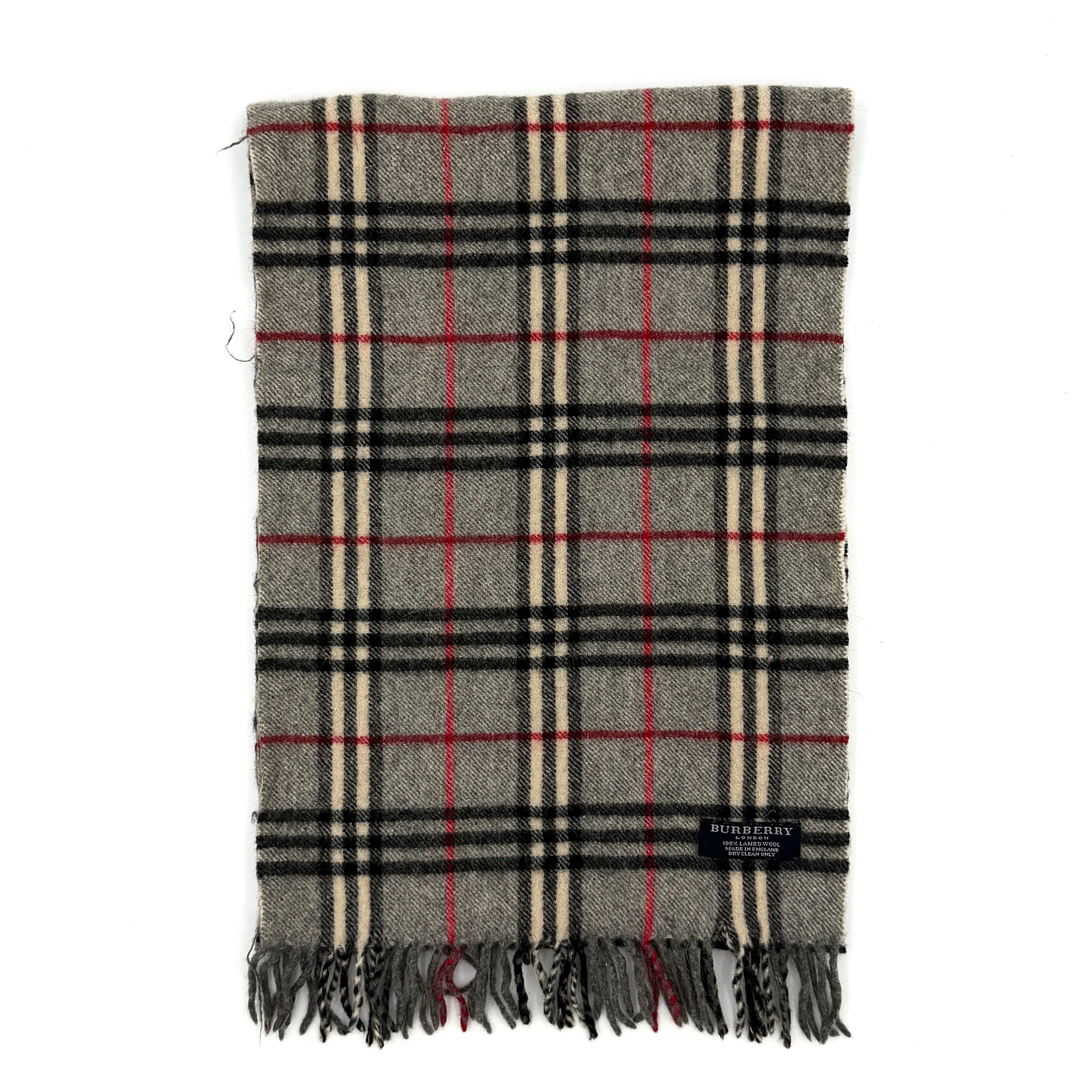 Burberry London Nova Check Wool Scarf Grey