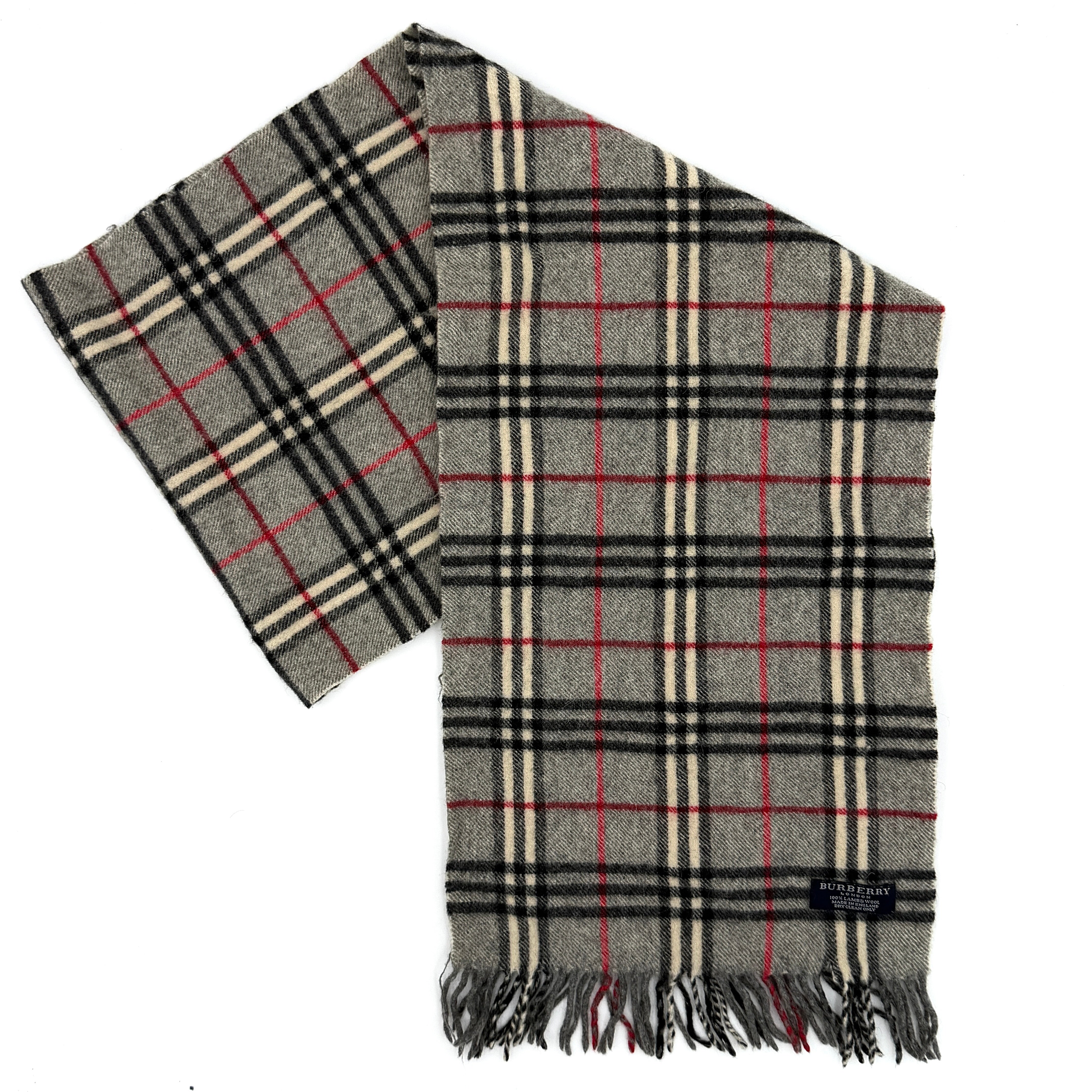 Burberry London Nova Check Wool Scarf Grey