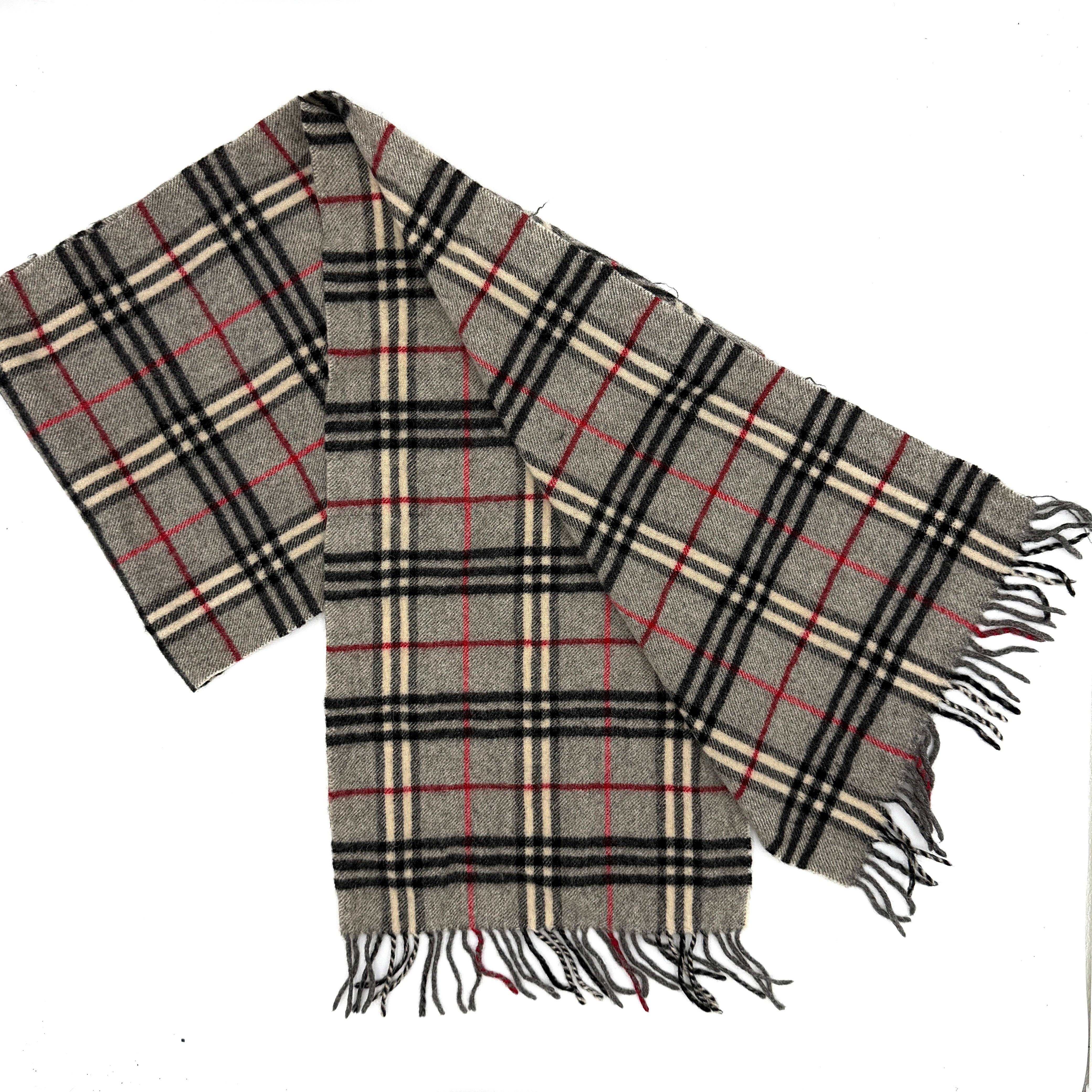 Burberry London Nova Check Wool Scarf Grey