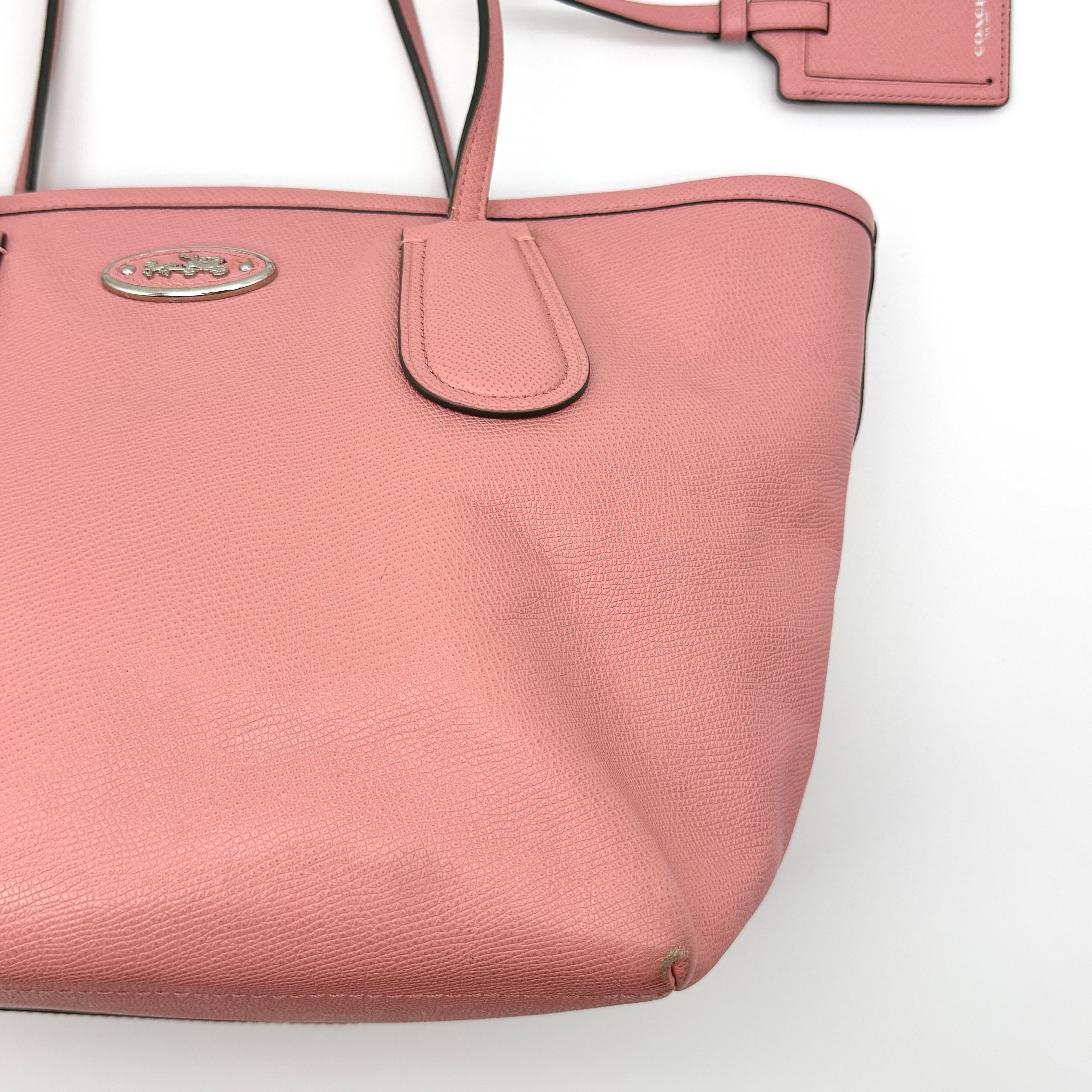 Coach Taxi Zip Top Tote Bag Pink