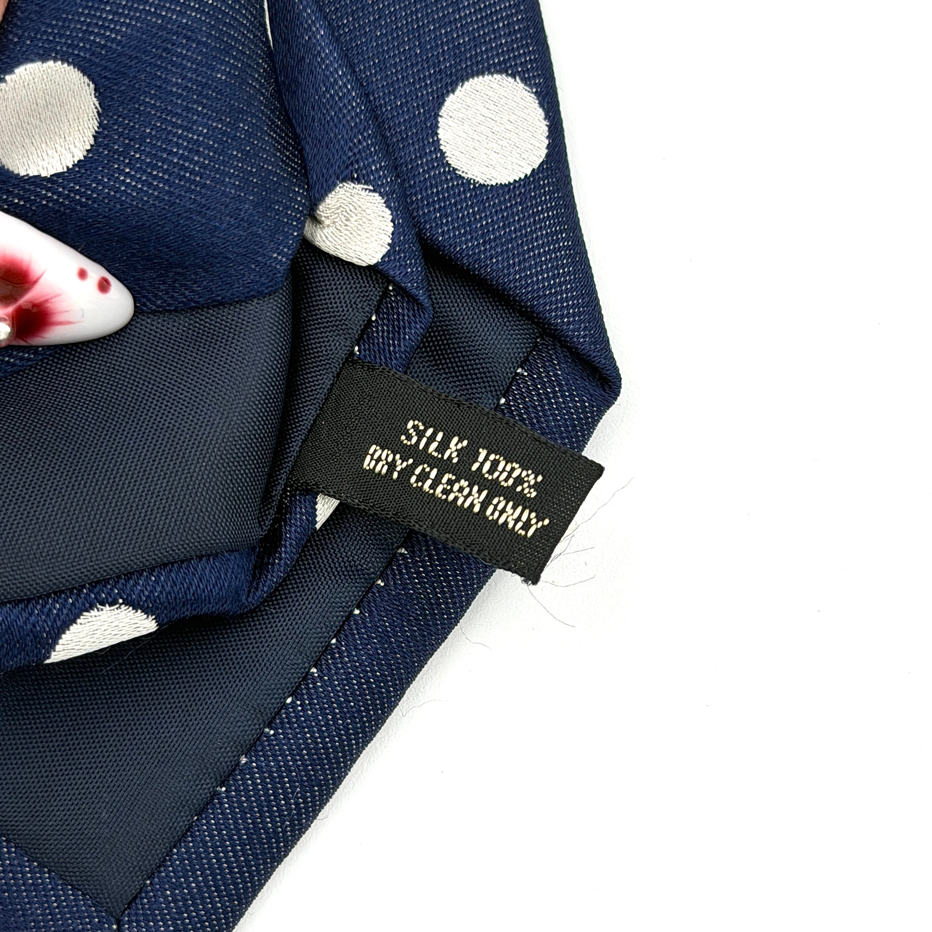 Fendi Polka Dot Silk Tie Blue/White