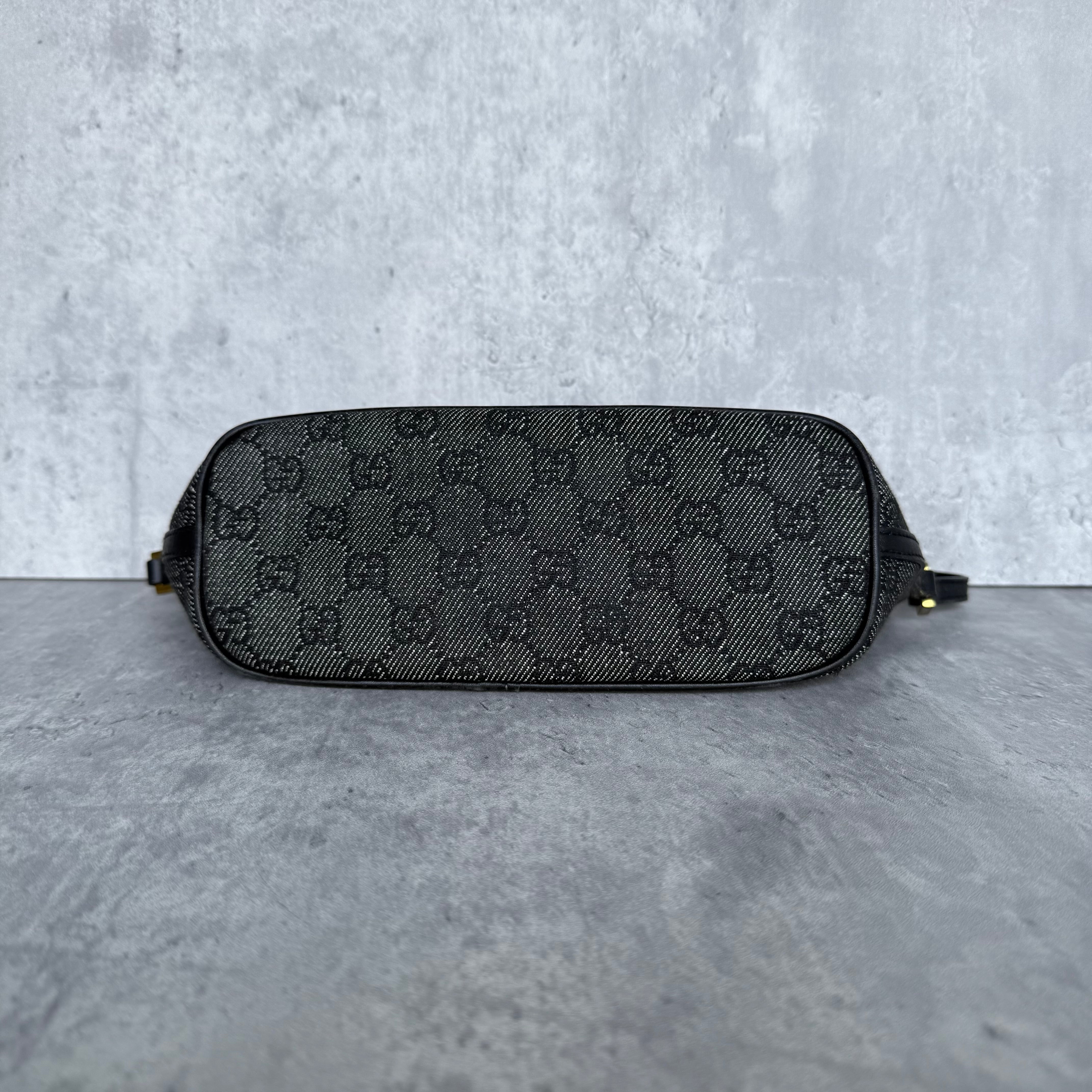 Gucci GG Monogram Pochette Boat Shoulder Bag Black