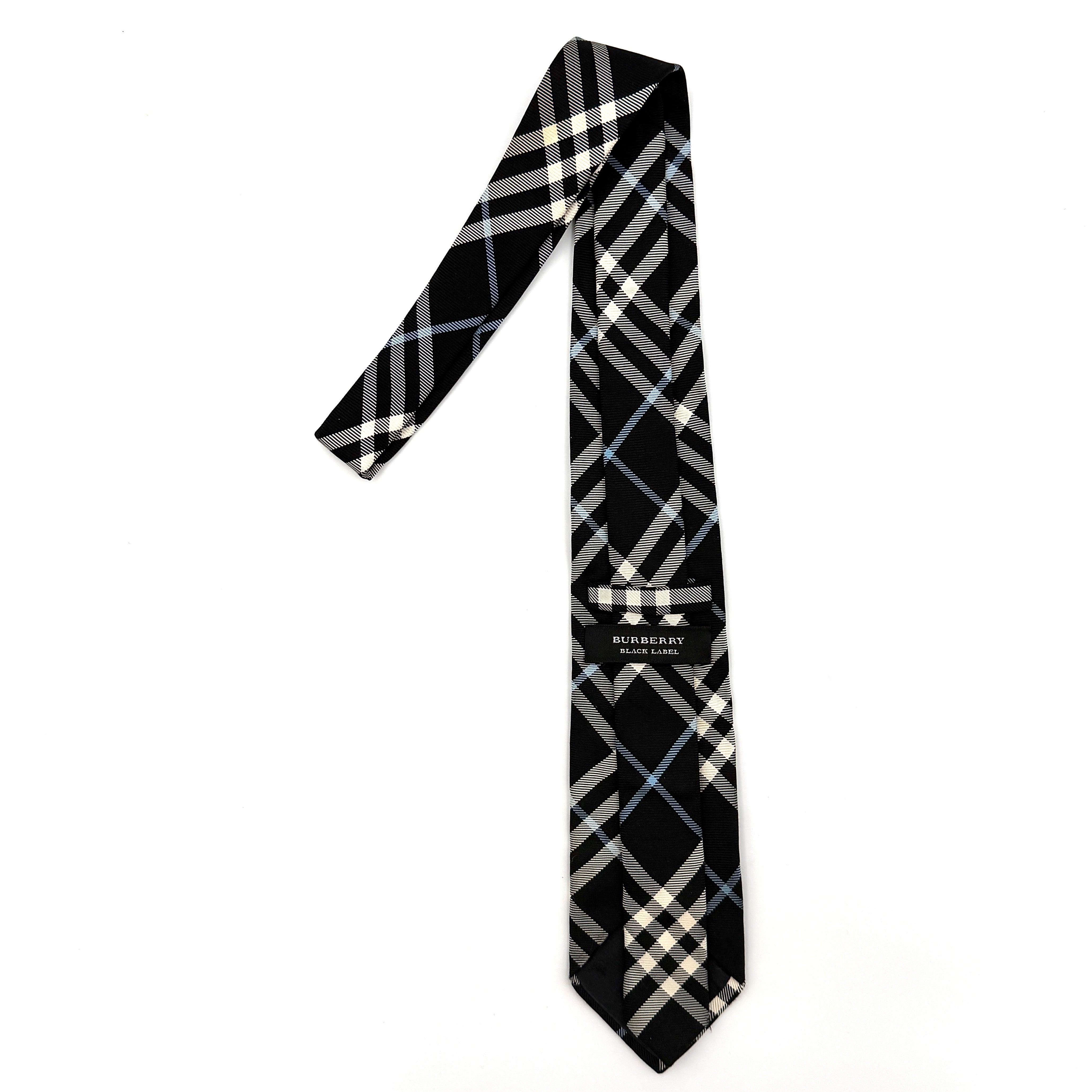 Burberry Nova Check Silk Tie Black
