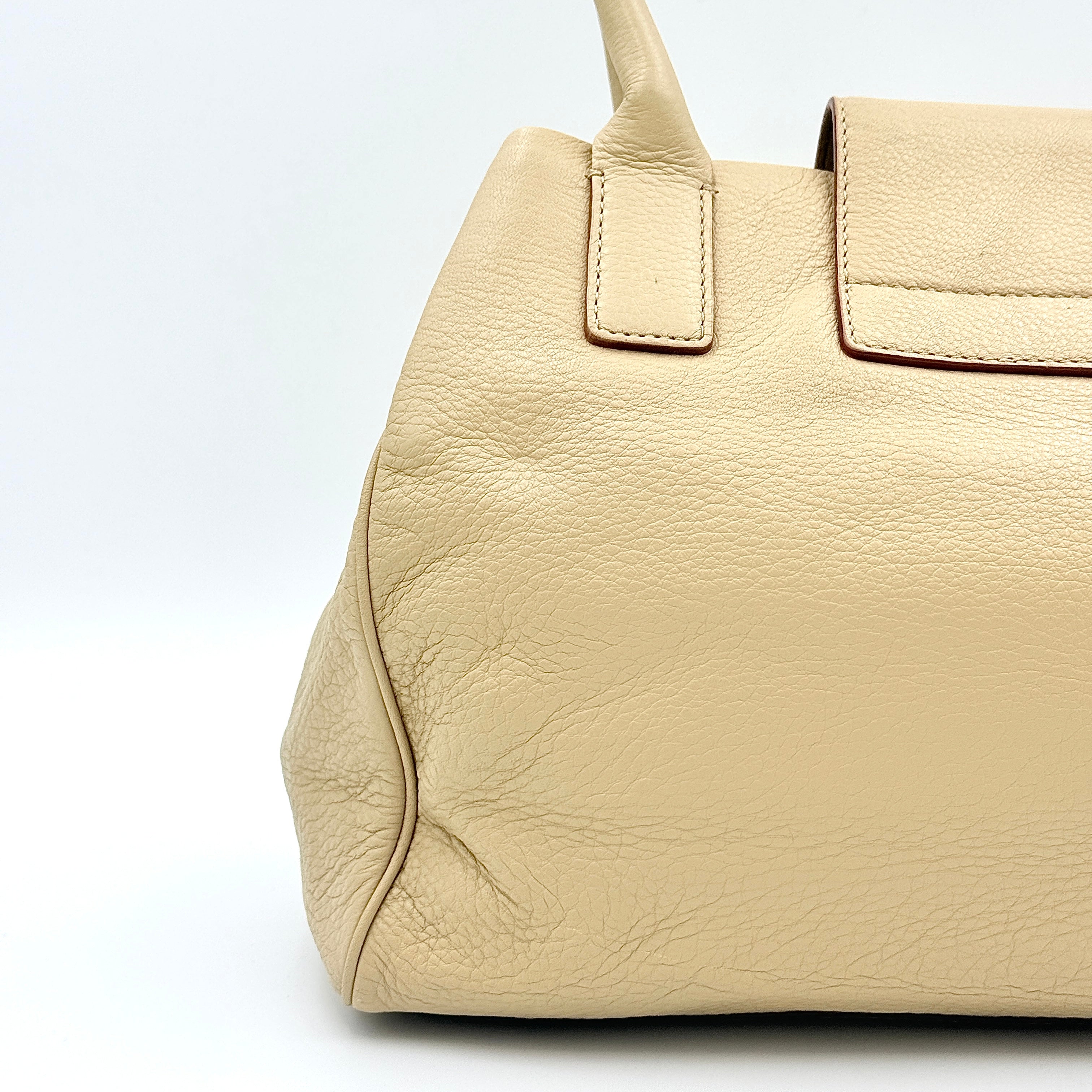 Kate Spade Bexley Anisha Turnlock Satchel Handbag Beige
