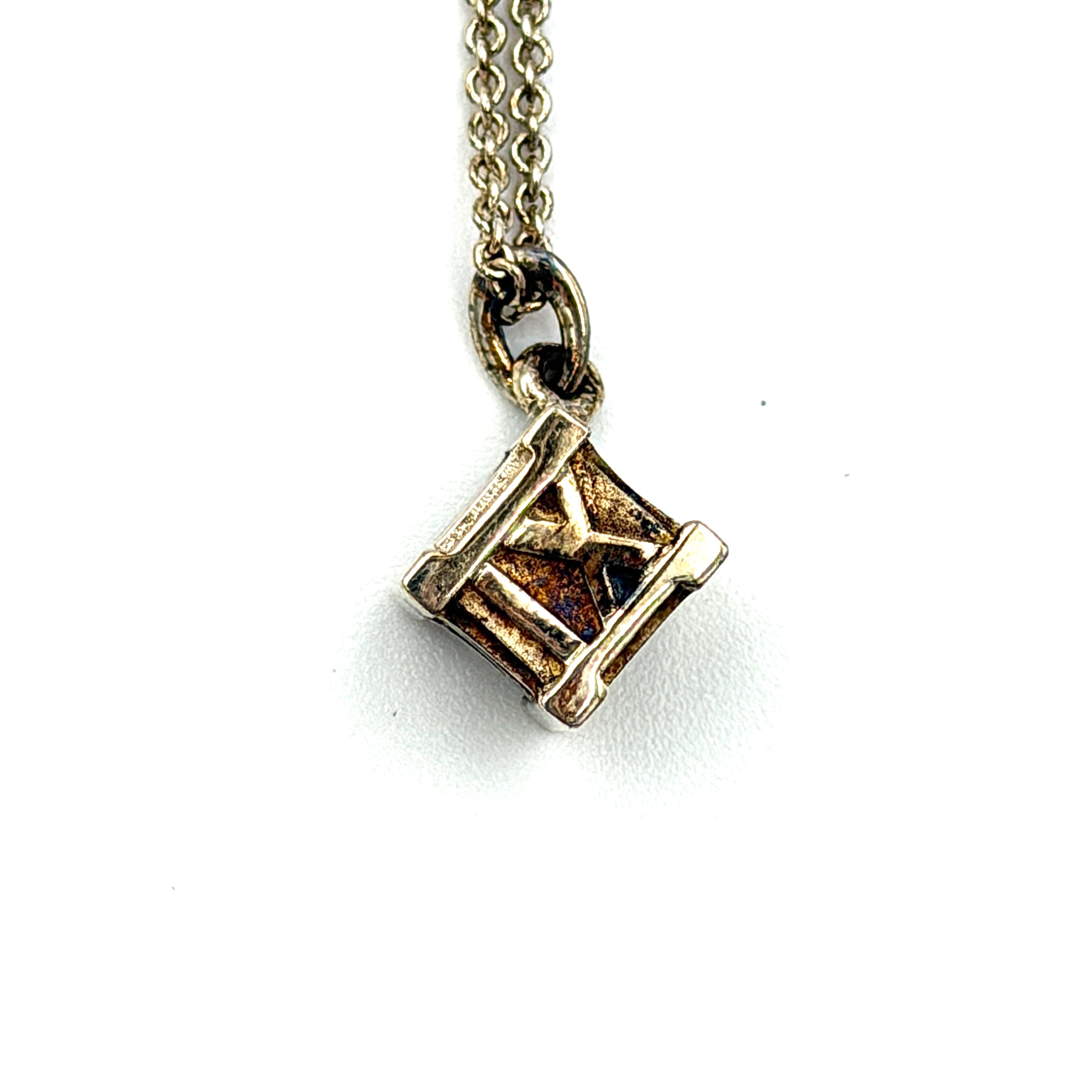 Tiffany & Co. Atlas Cube Necklace Sterling Silver