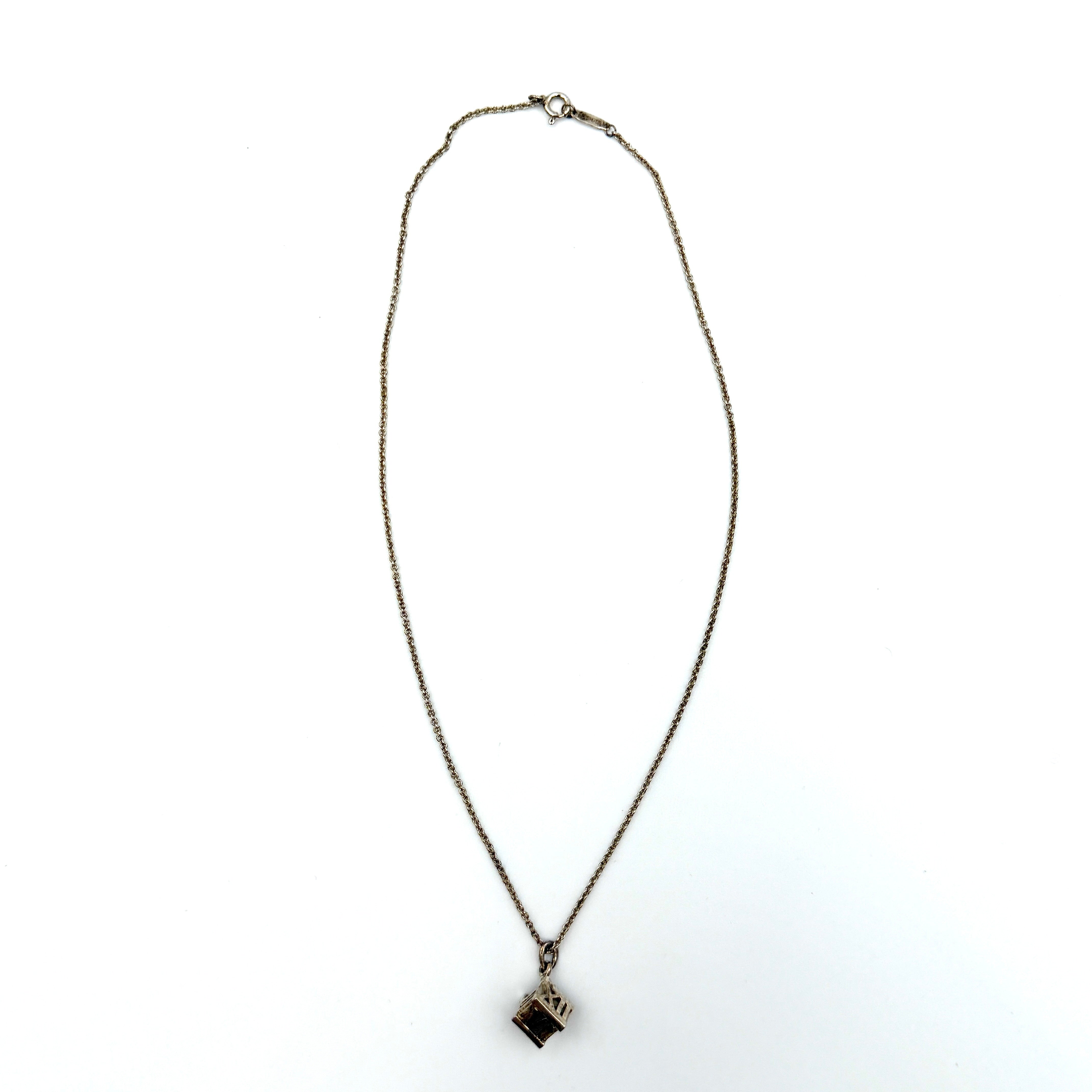 Tiffany & Co. Atlas Cube Necklace Sterling Silver