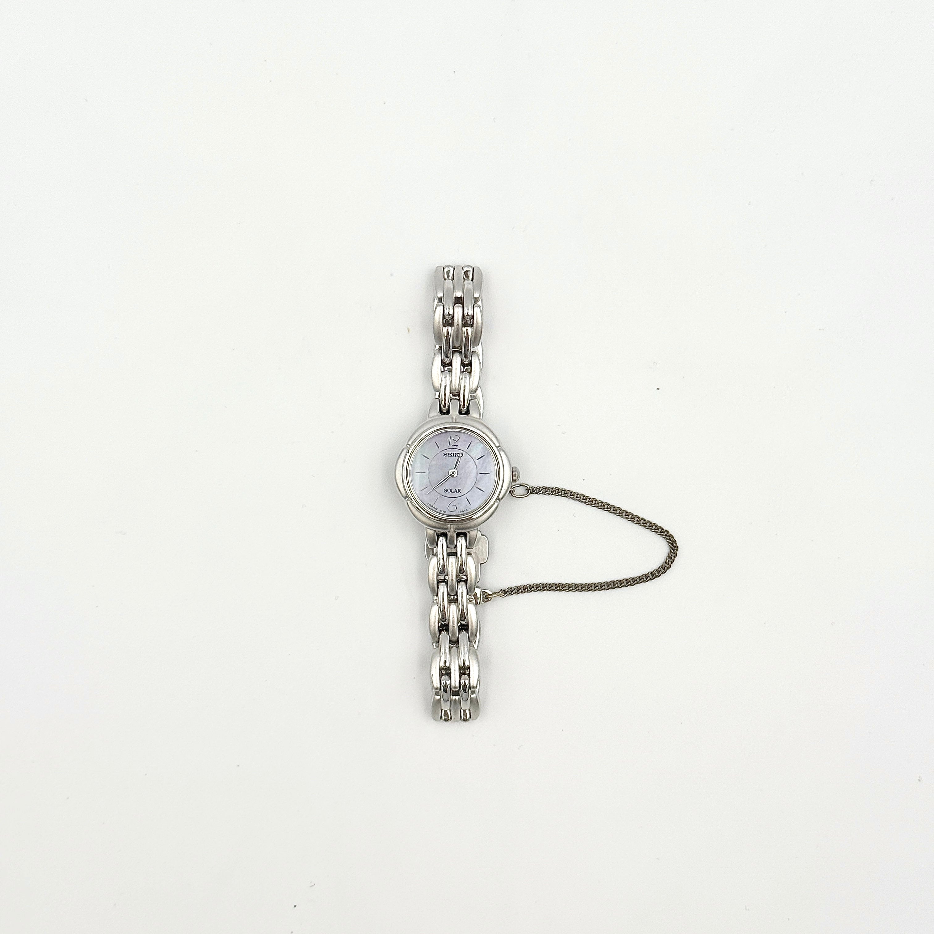 Seiko Exceline V110-0A70 Mother of Pearl Dial Stainless Steel Watch