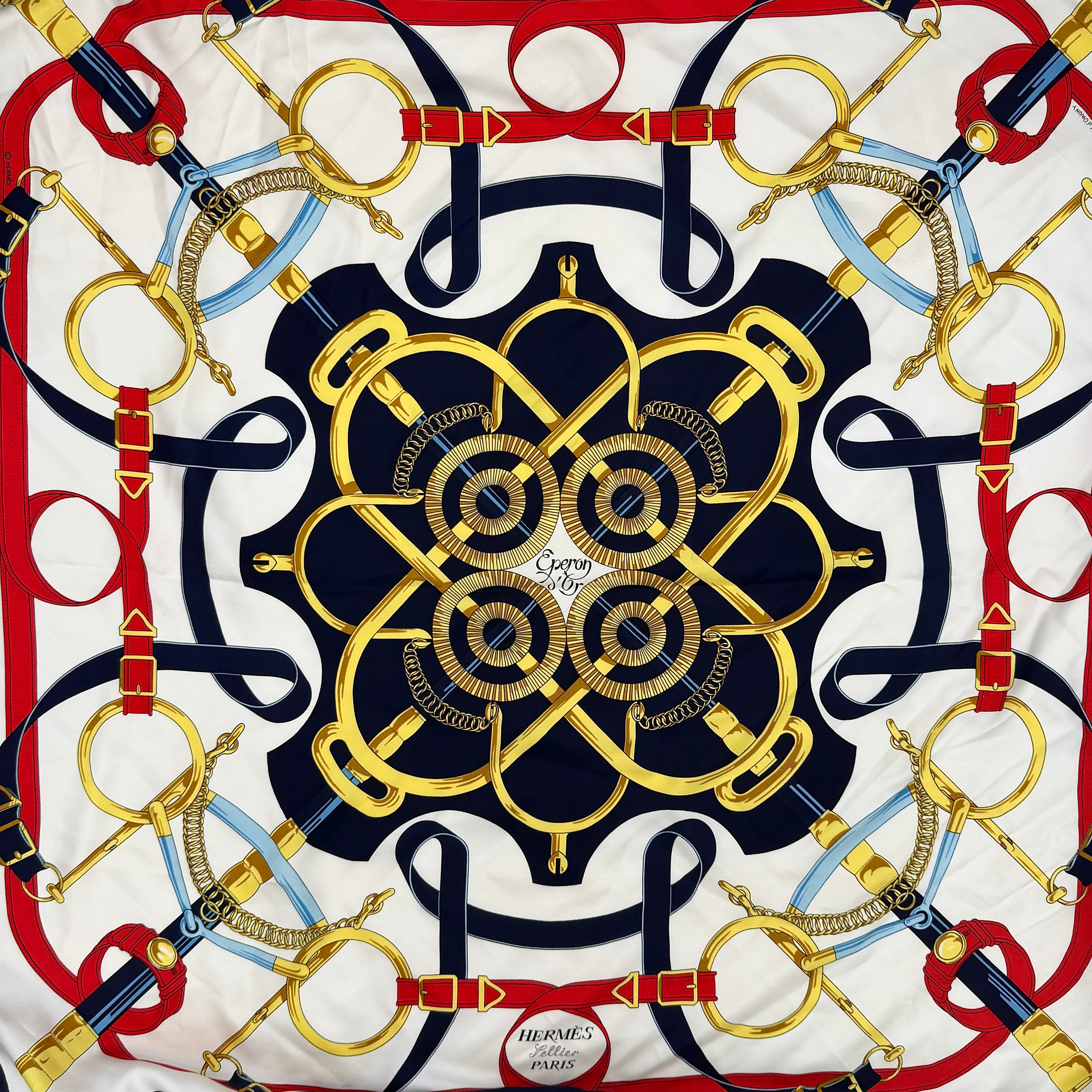 Hermès Éperon D'Or Silk Scarf Multicolor
