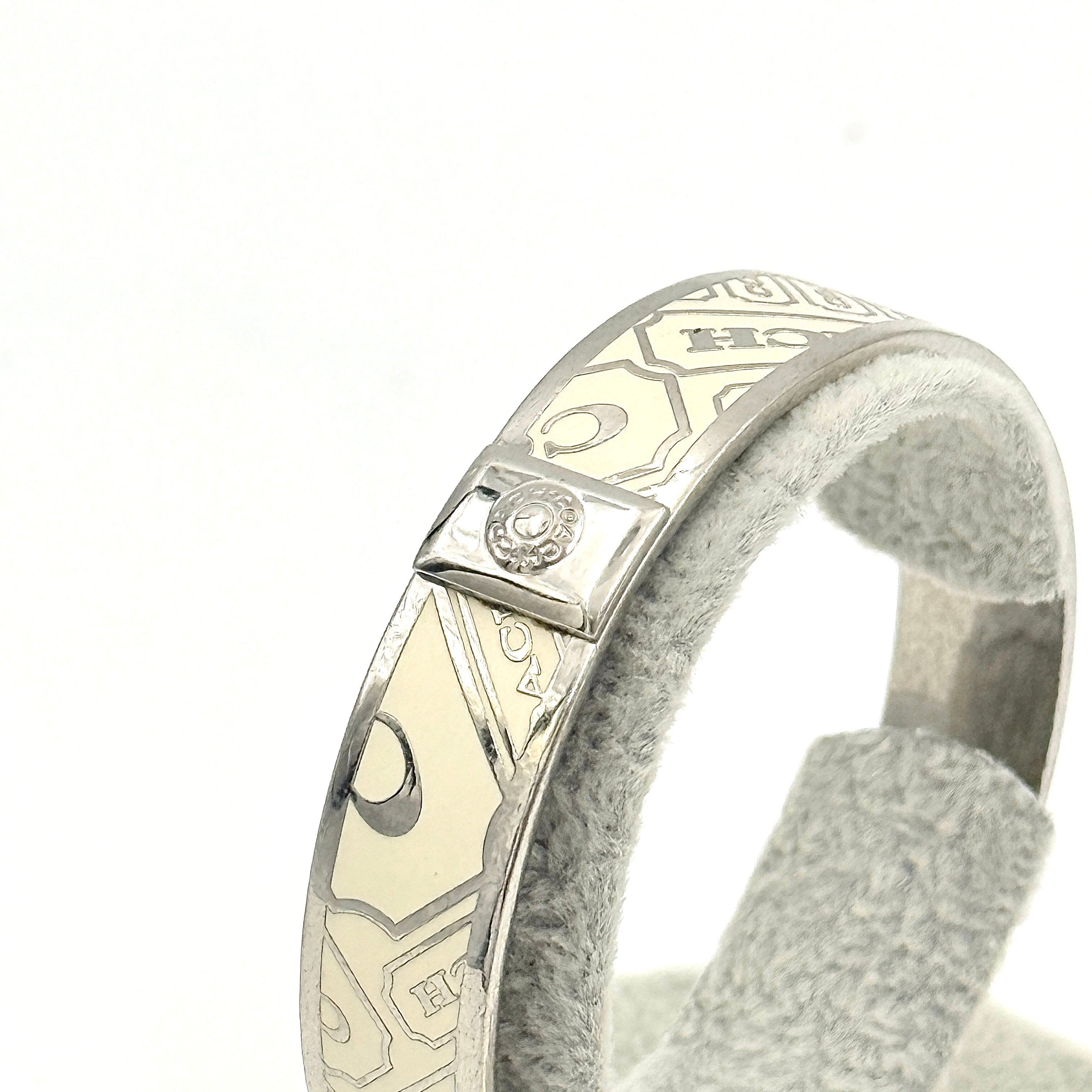 Coach Signature Logo Enamel Bangle White/Ivory