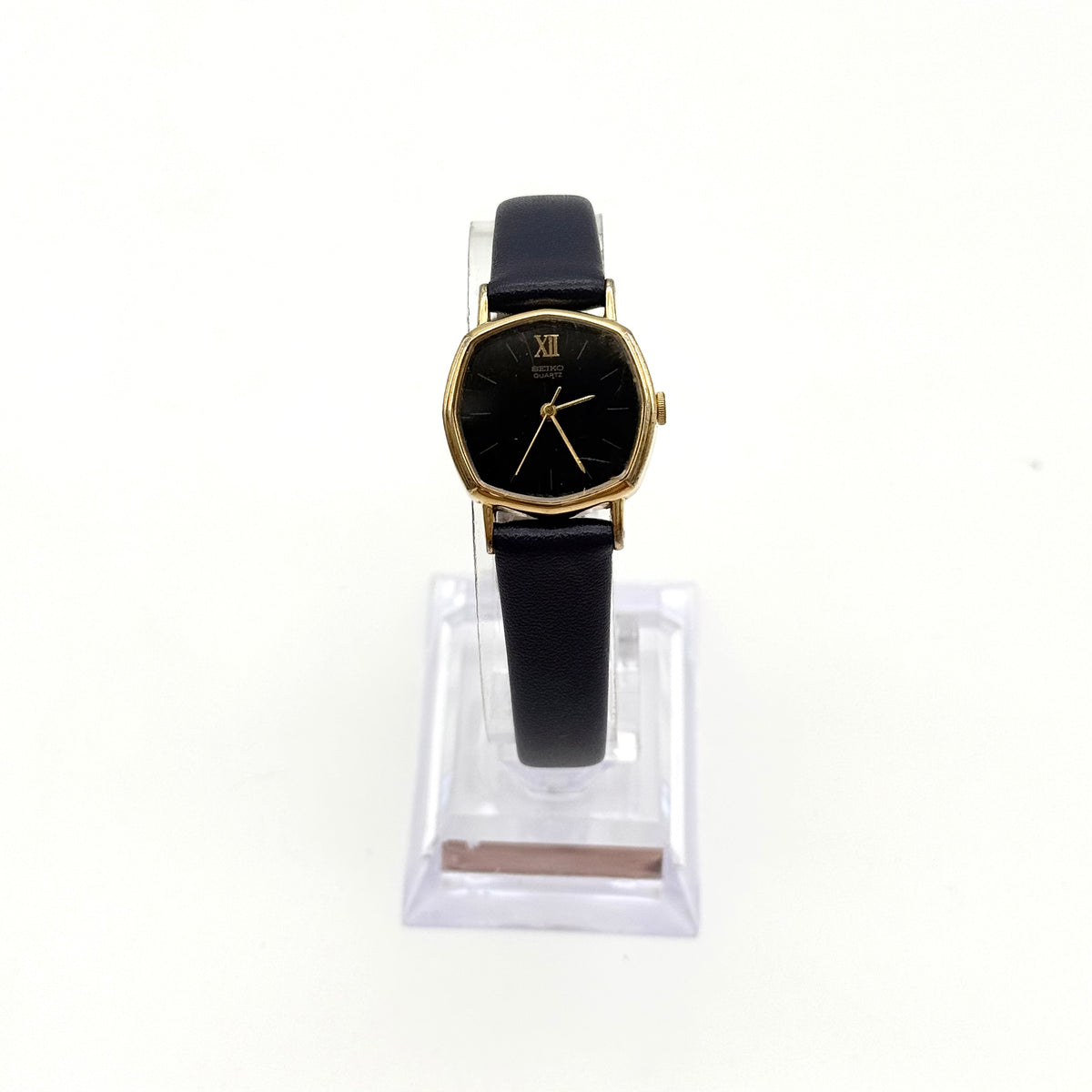 Seiko Socie Black Dial Quartz 1421-5140 Watch Gold