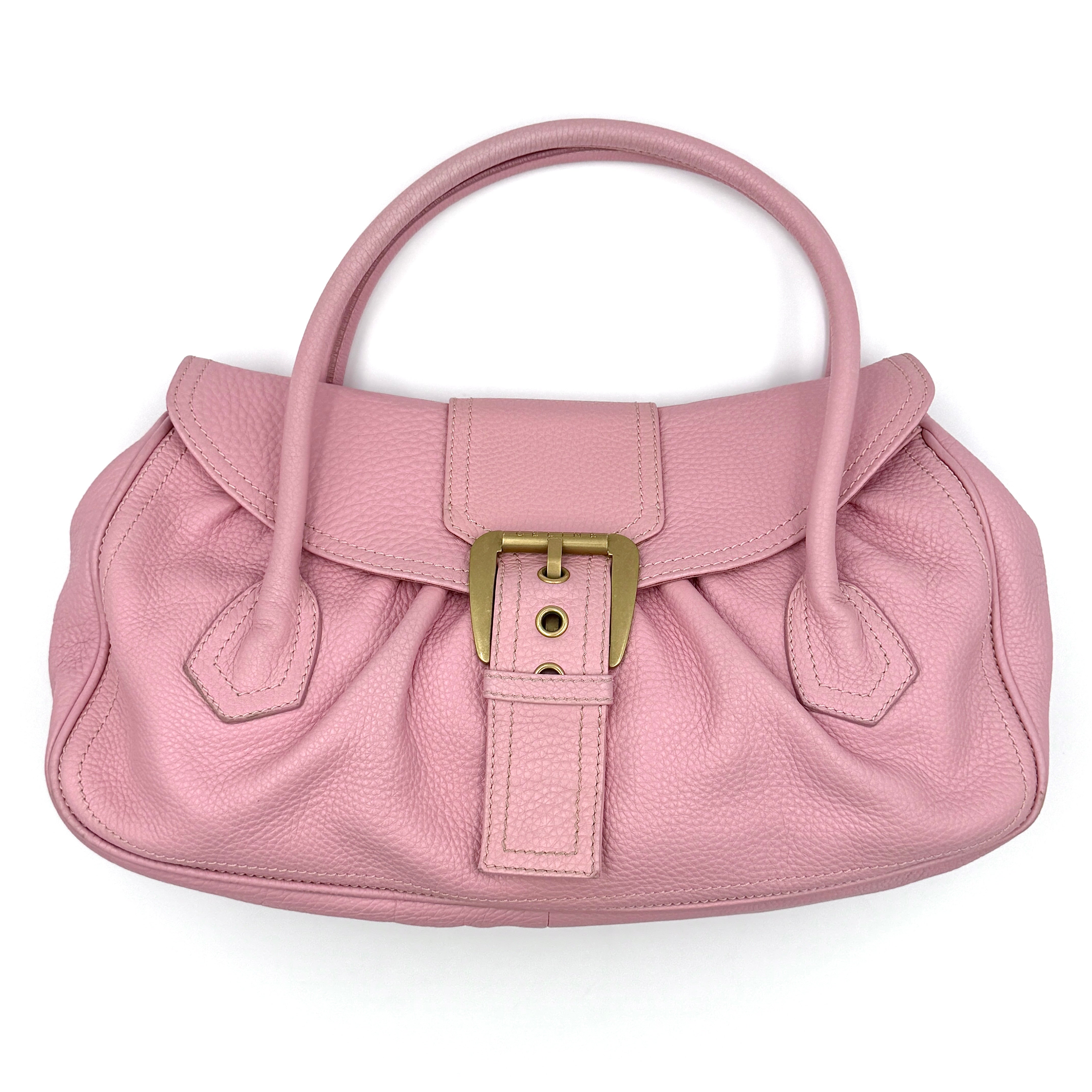 Celine Y2K Bubblegum Buckle Shoulder Bag Pink
