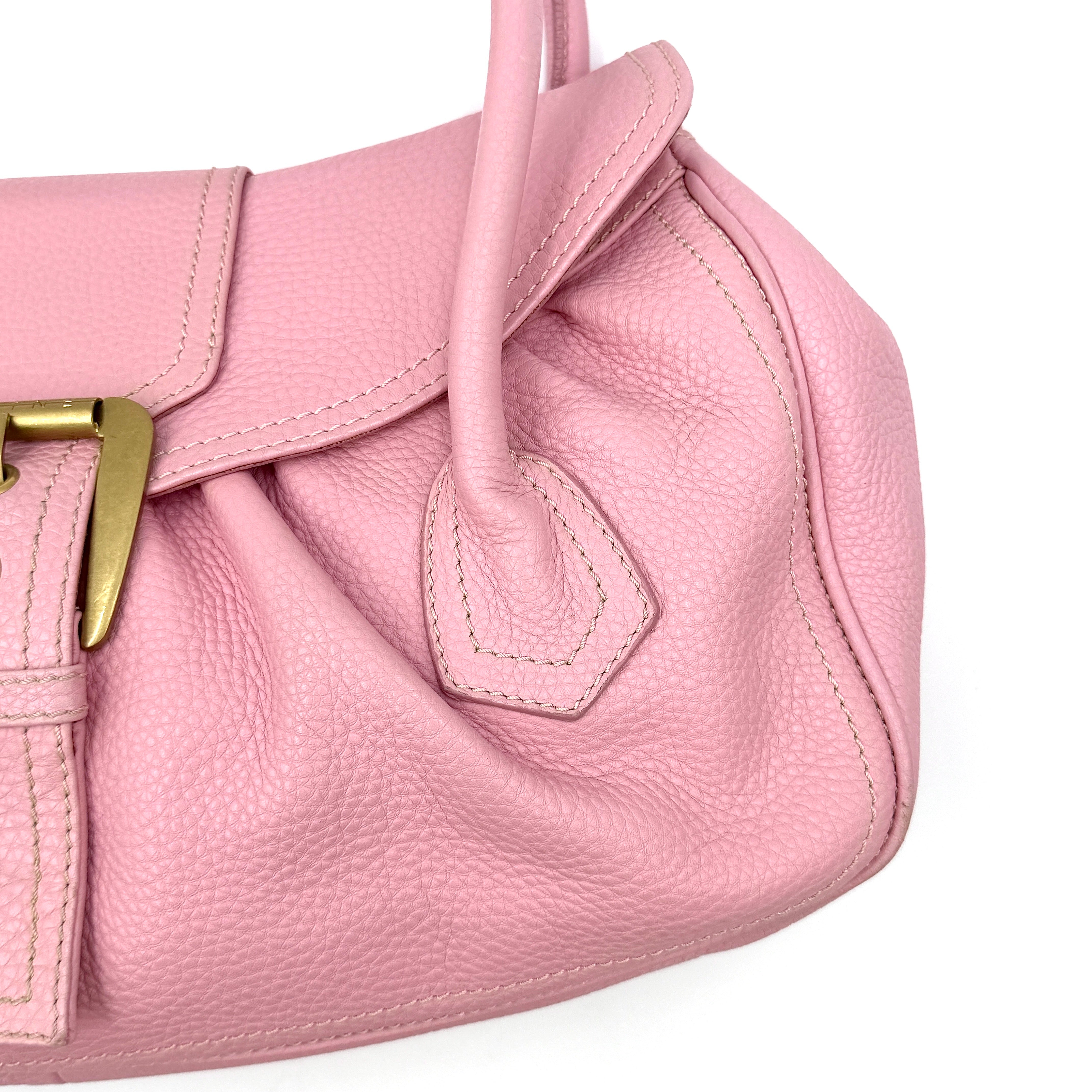 Celine Y2K Bubblegum Buckle Shoulder Bag Pink
