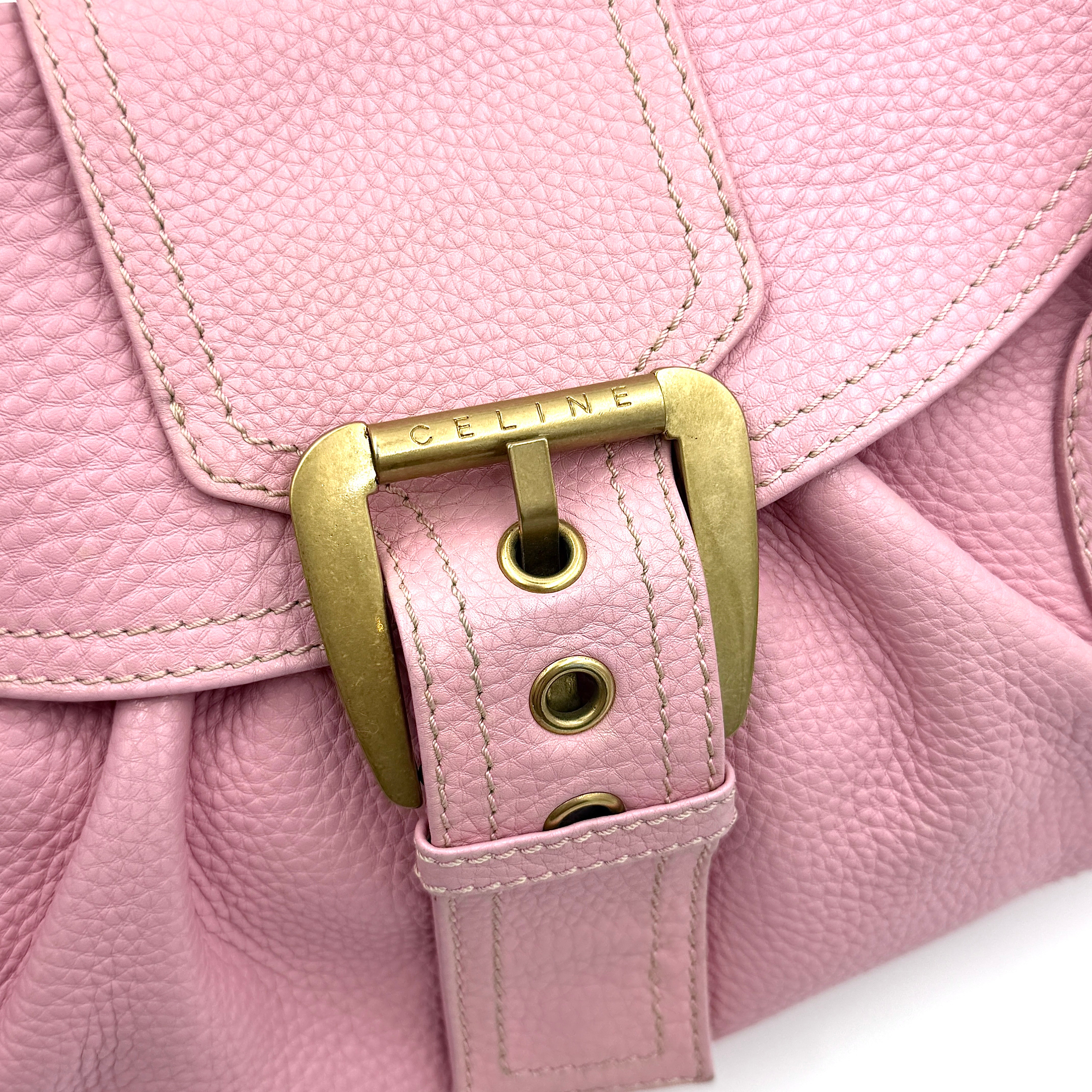 Celine Y2K Bubblegum Buckle Shoulder Bag Pink