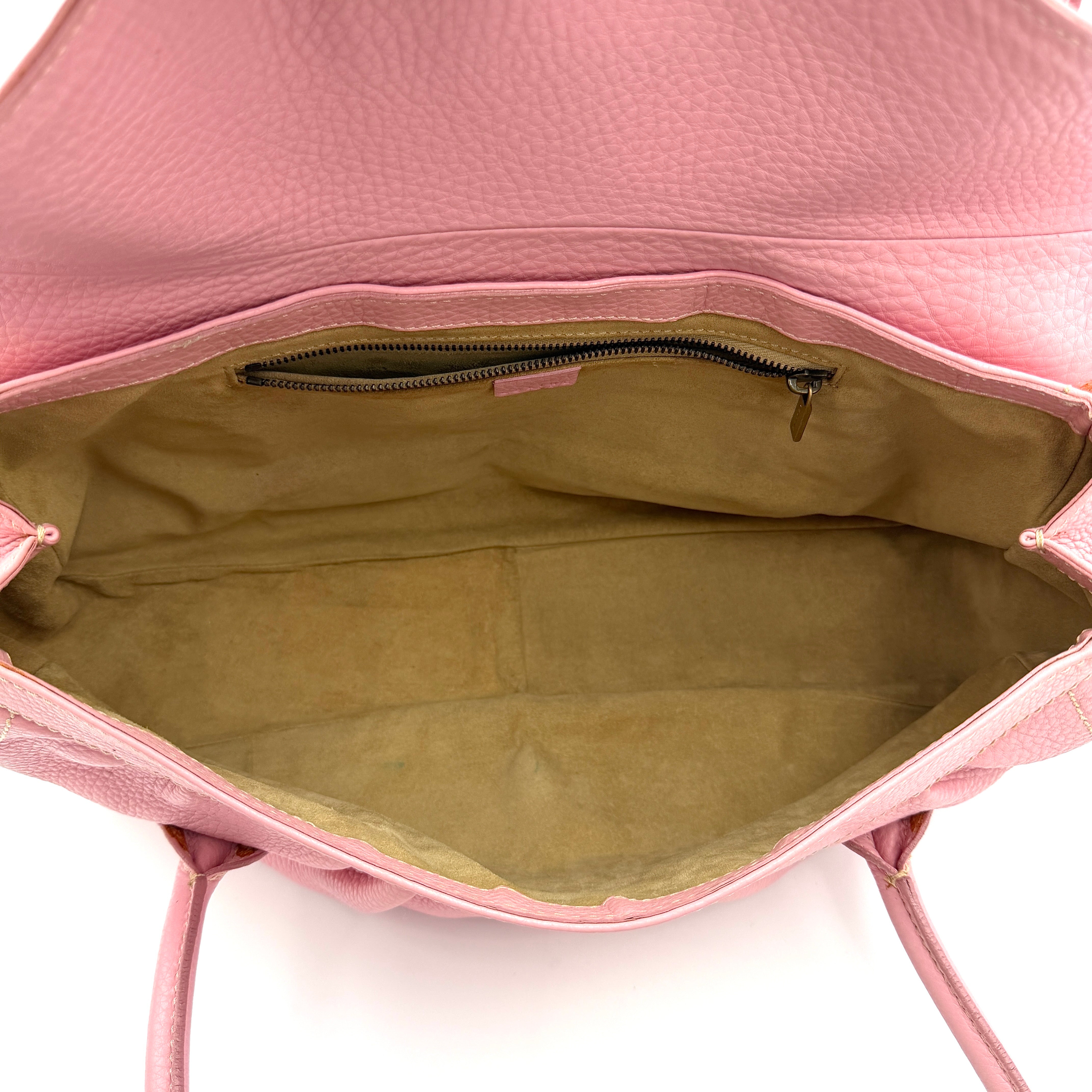 Celine Y2K Bubblegum Buckle Shoulder Bag Pink
