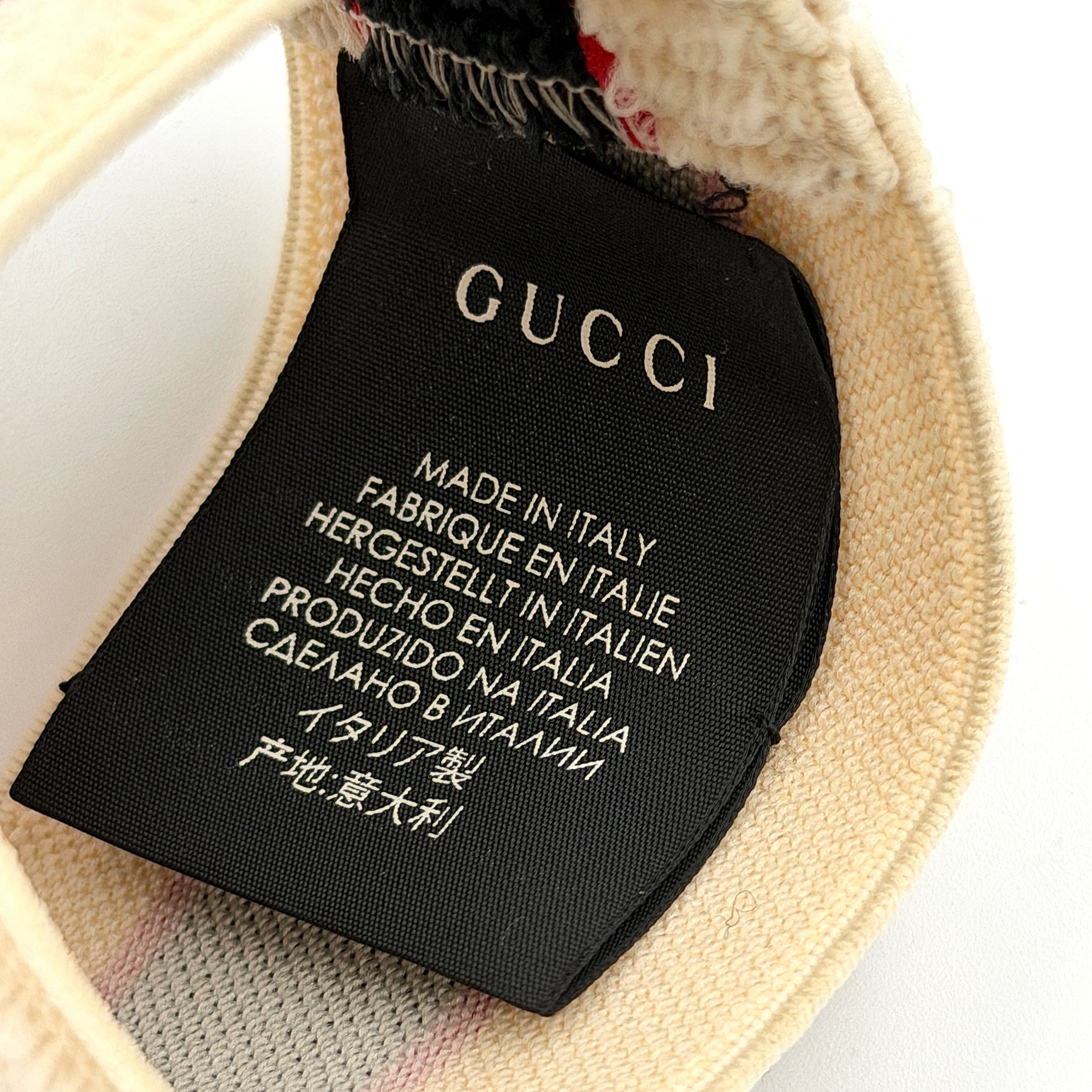 Gucci Logo Stripe Web Sports Wristband Beige