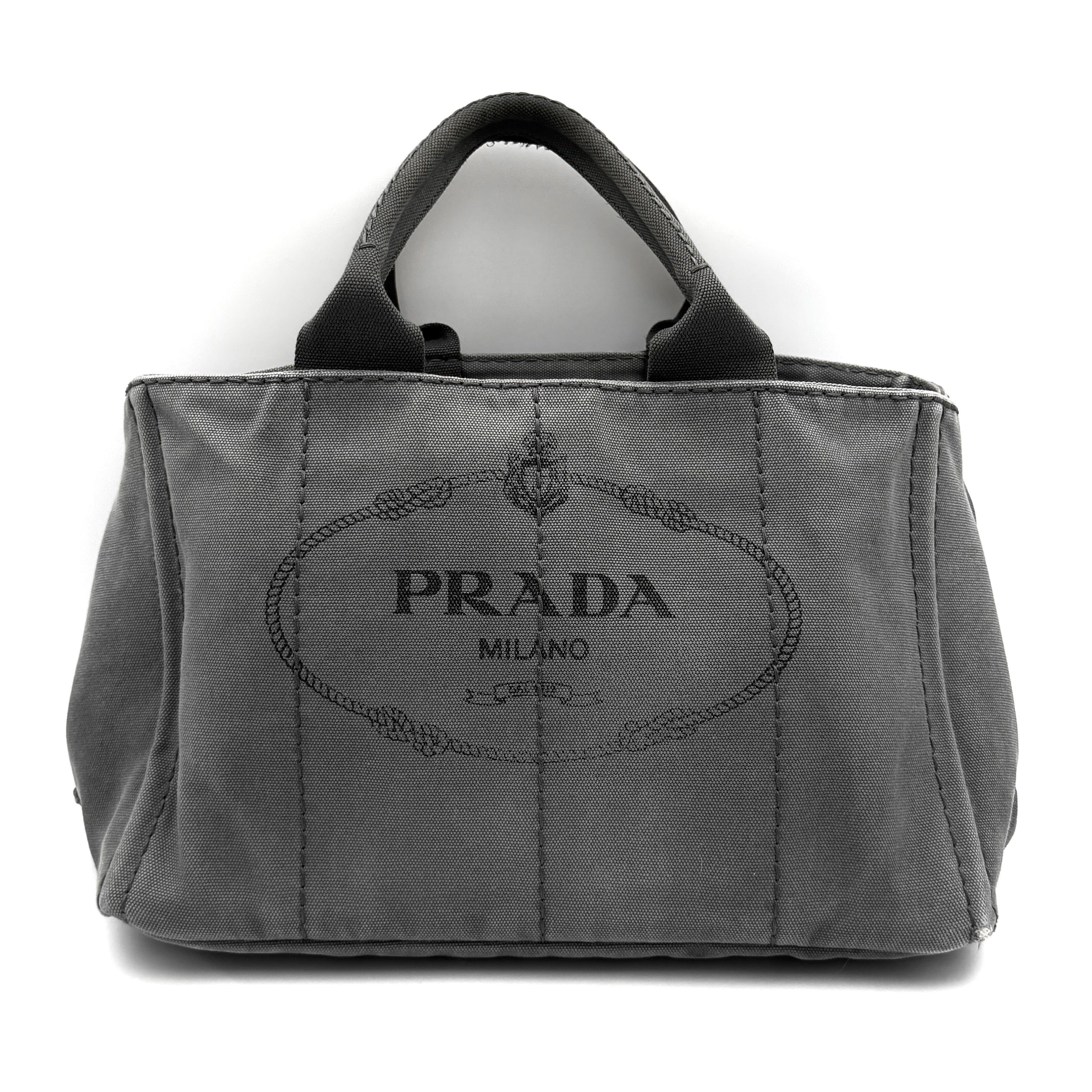 Prada 2Way Canapa Tote Bag Grey