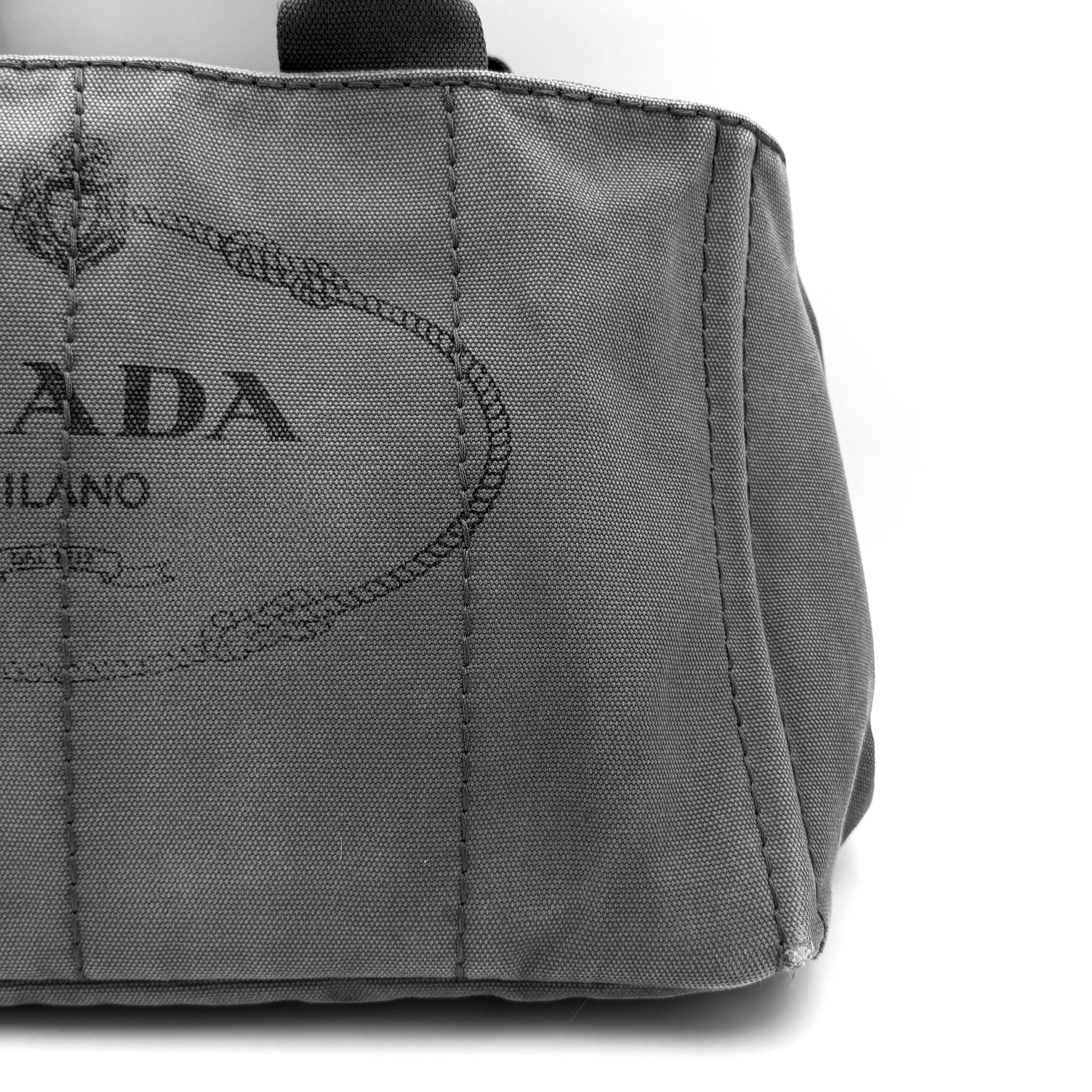 Prada 2Way Canapa Tote Bag Grey