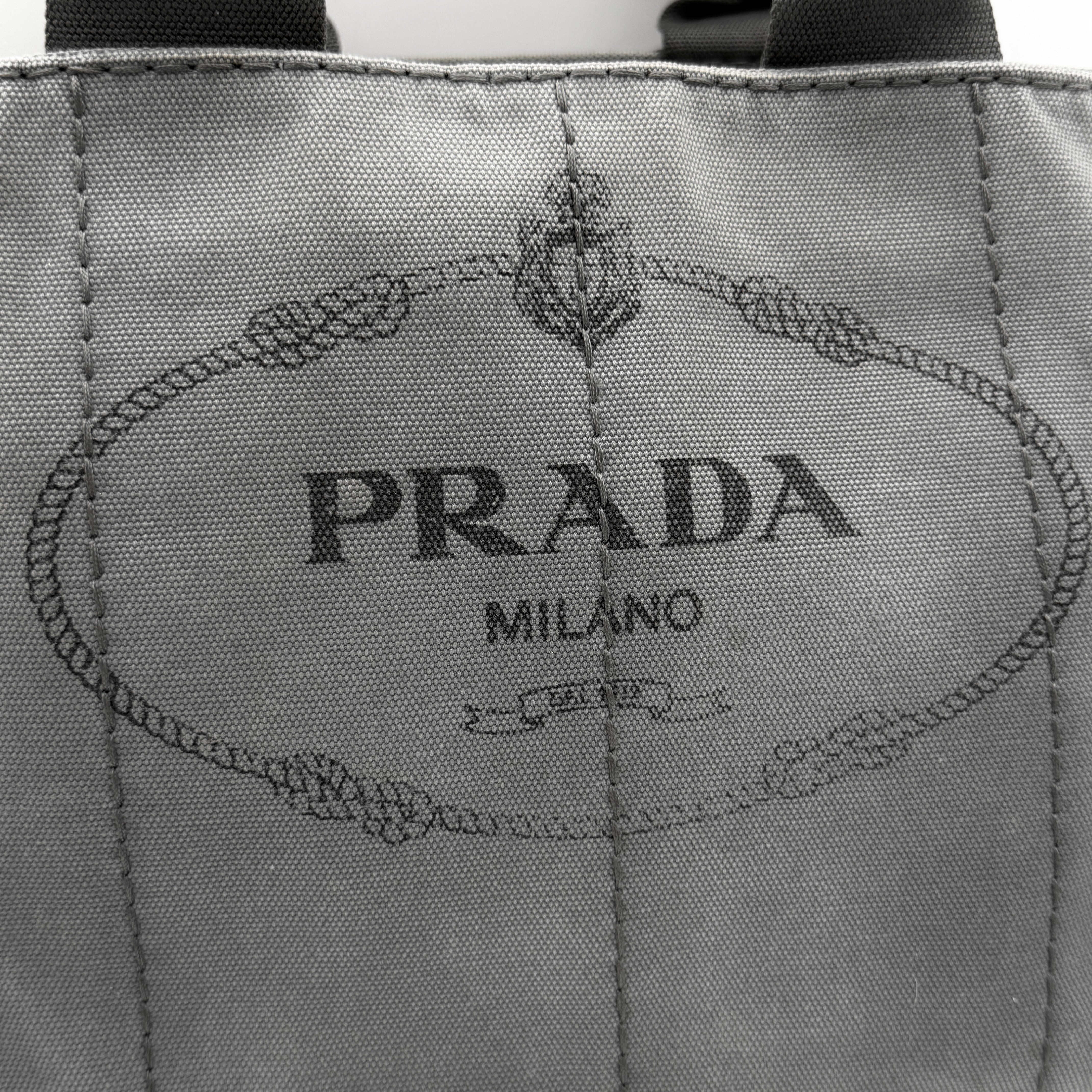 Prada 2Way Canapa Tote Bag Grey