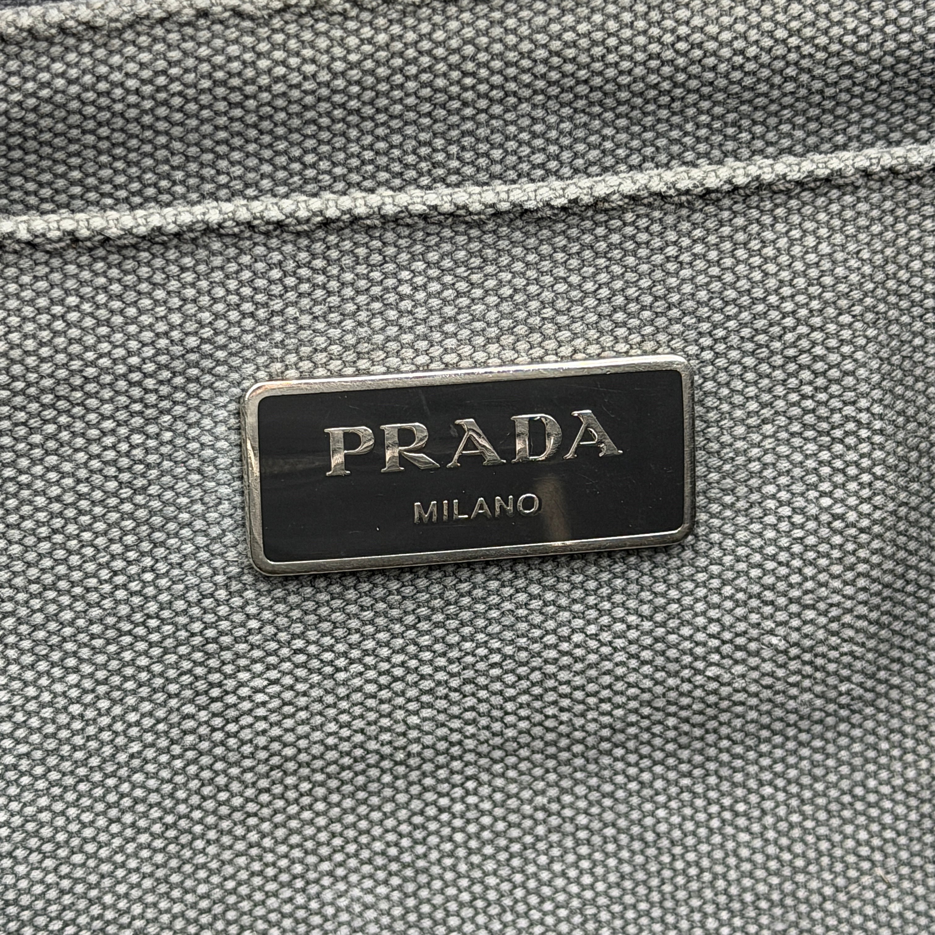 Prada 2Way Canapa Tote Bag Grey