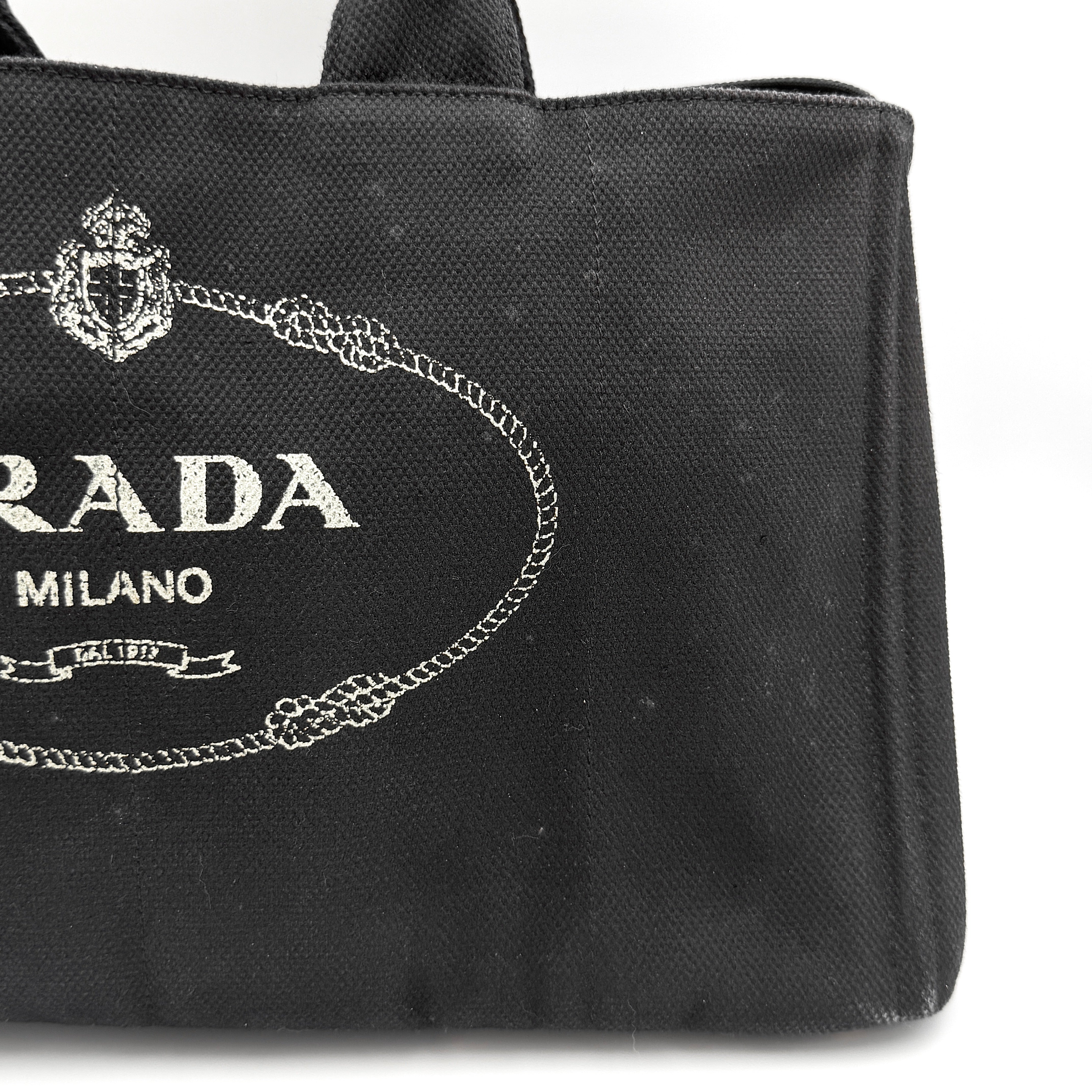 Prada Canapa Tote Bag Black