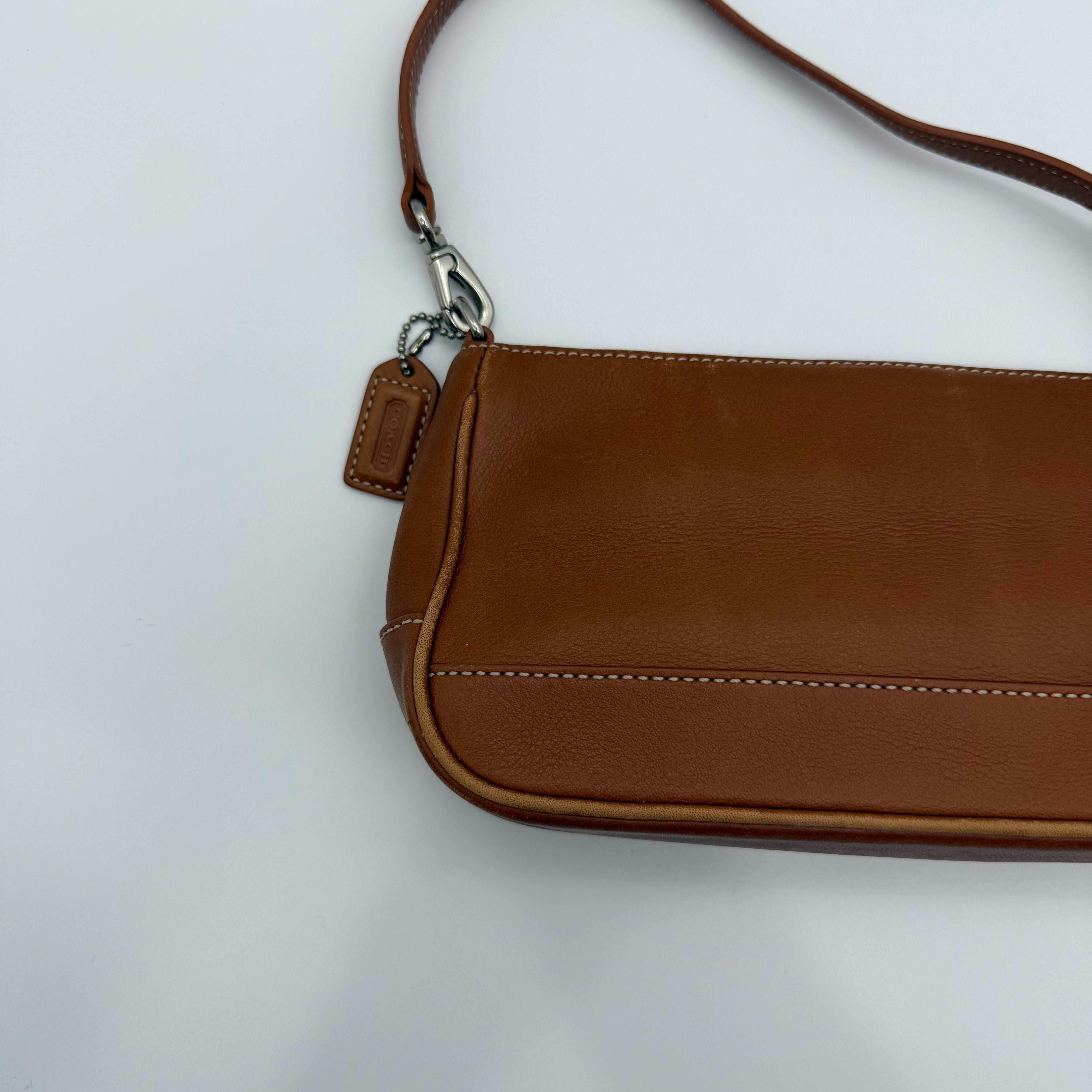 Coach Y2K Demi Leather Shoulder Bag Brown