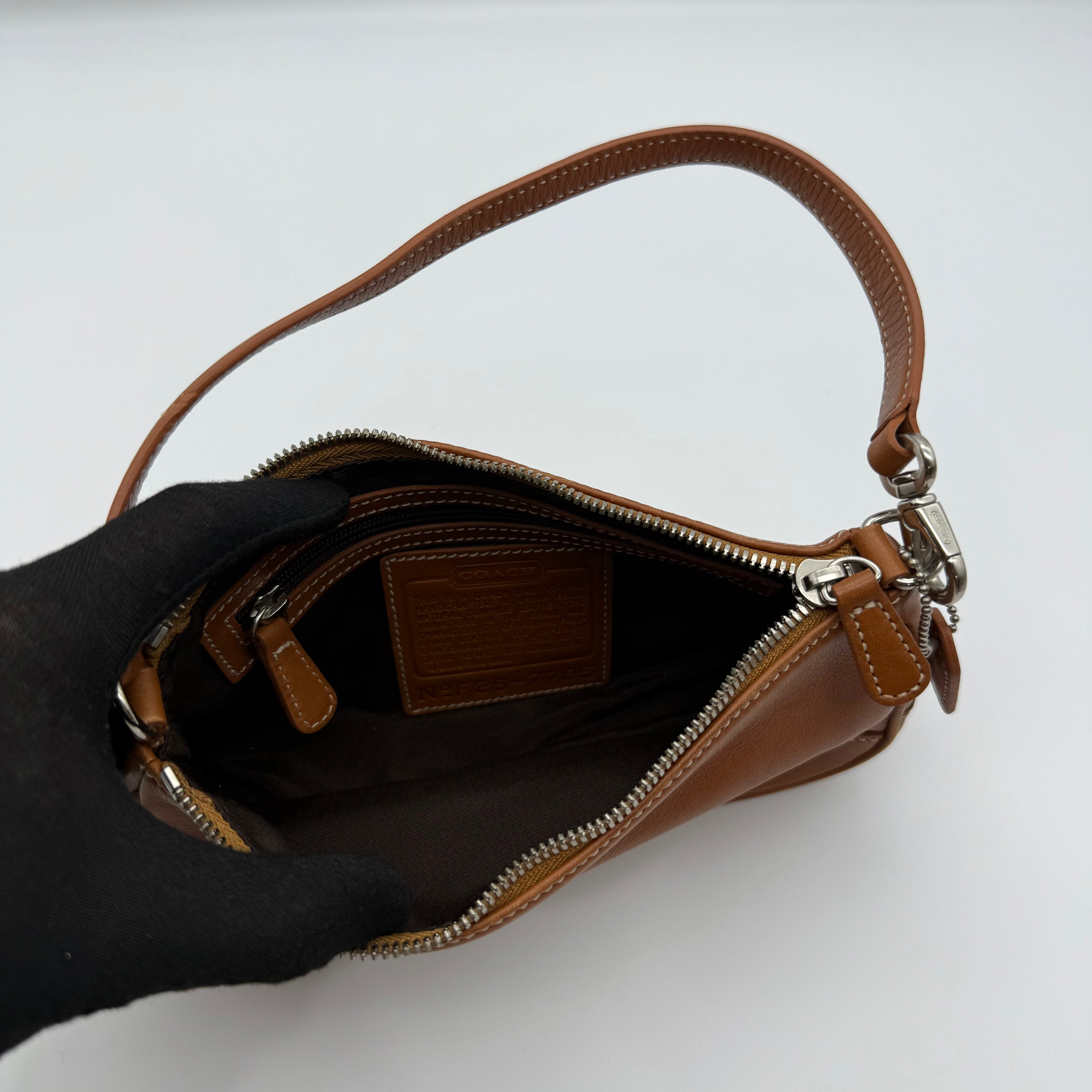 Coach Y2K Demi Leather Shoulder Bag Brown