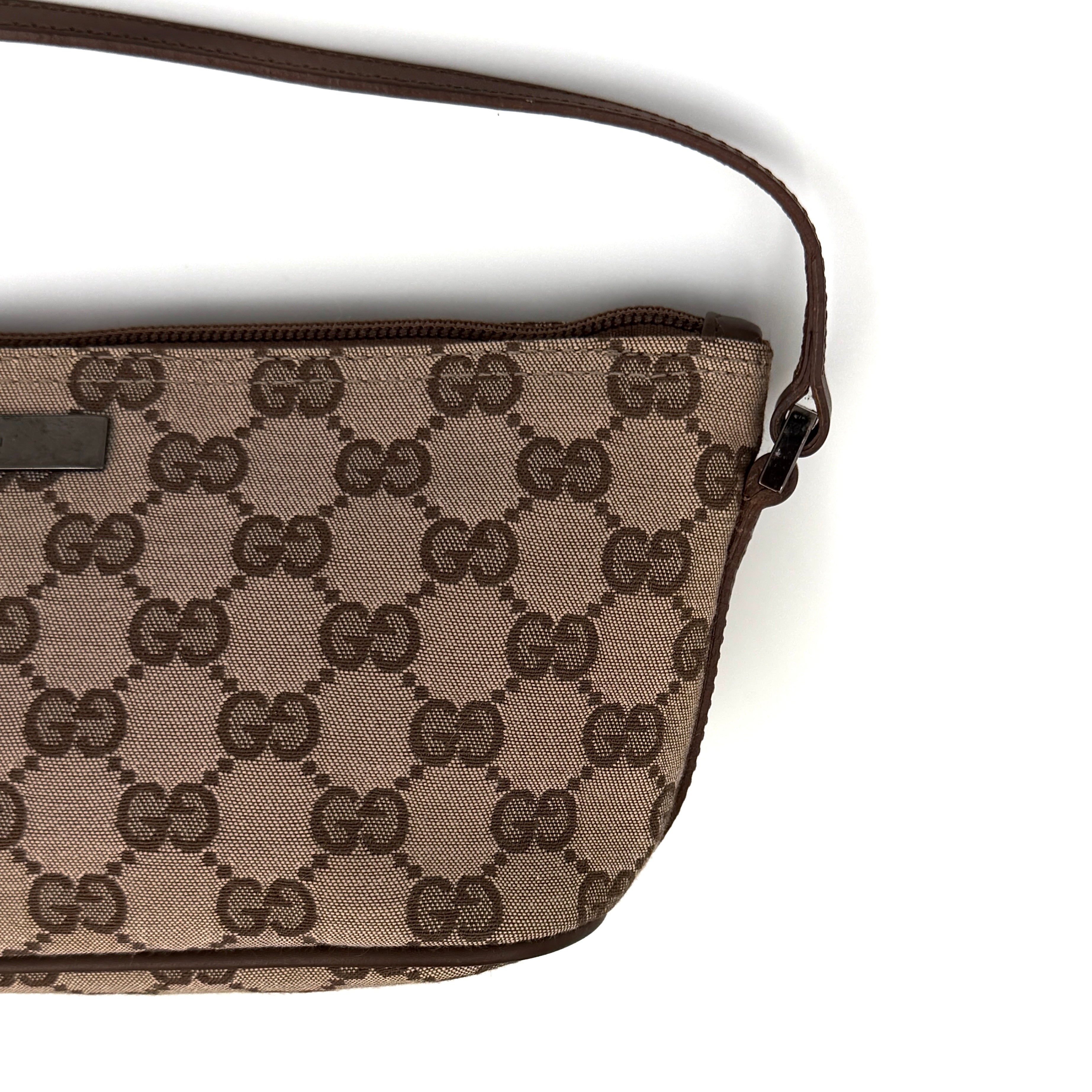 Gucci GG Monogram Pochette Boat Shoulder Bag Beige