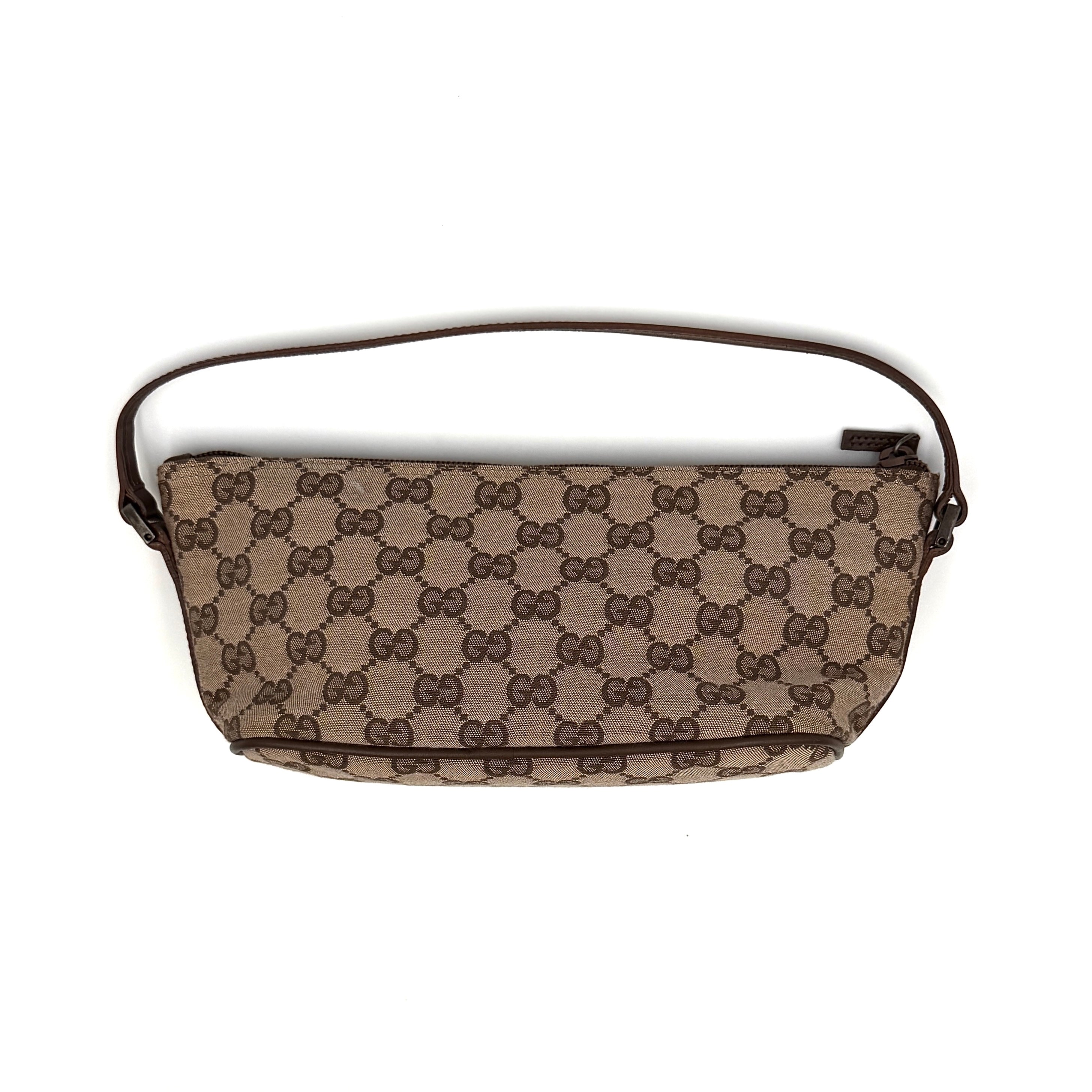 Gucci GG Monogram Pochette Boat Shoulder Bag Beige