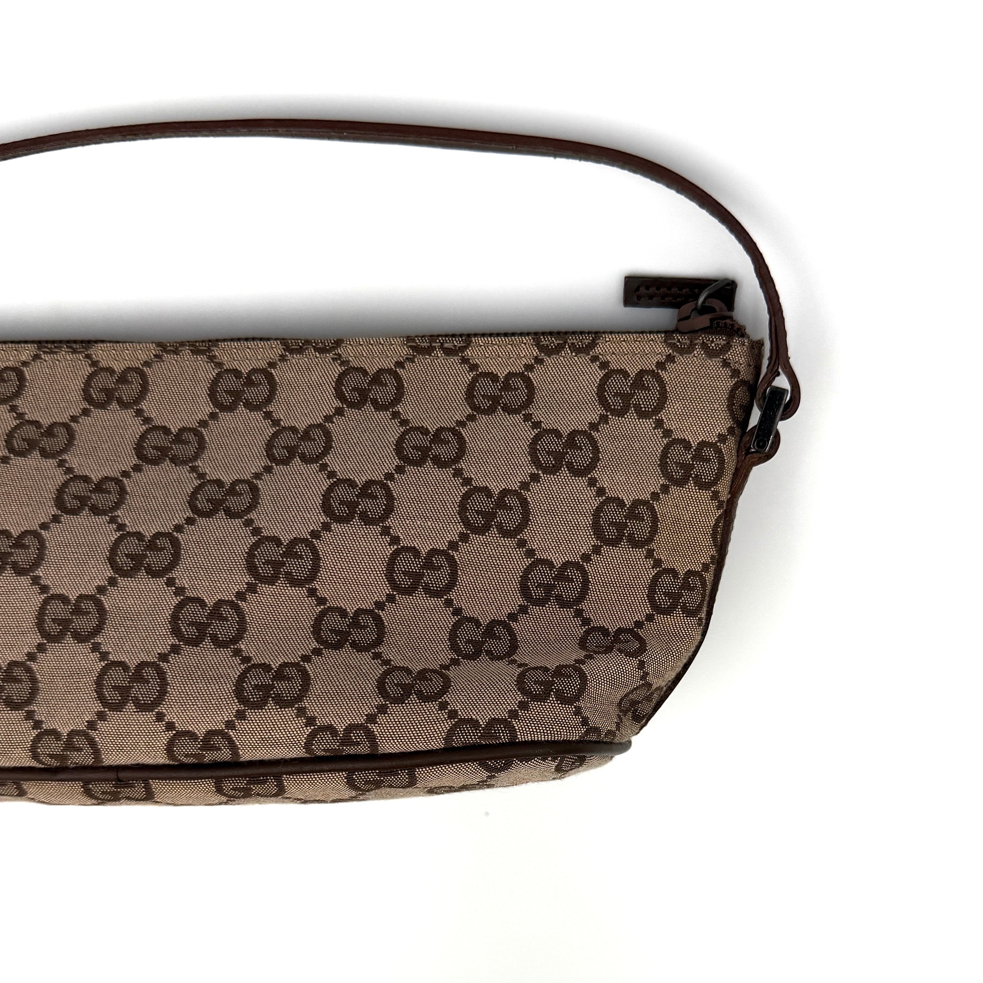 Gucci GG Monogram Pochette Boat Shoulder Bag Beige