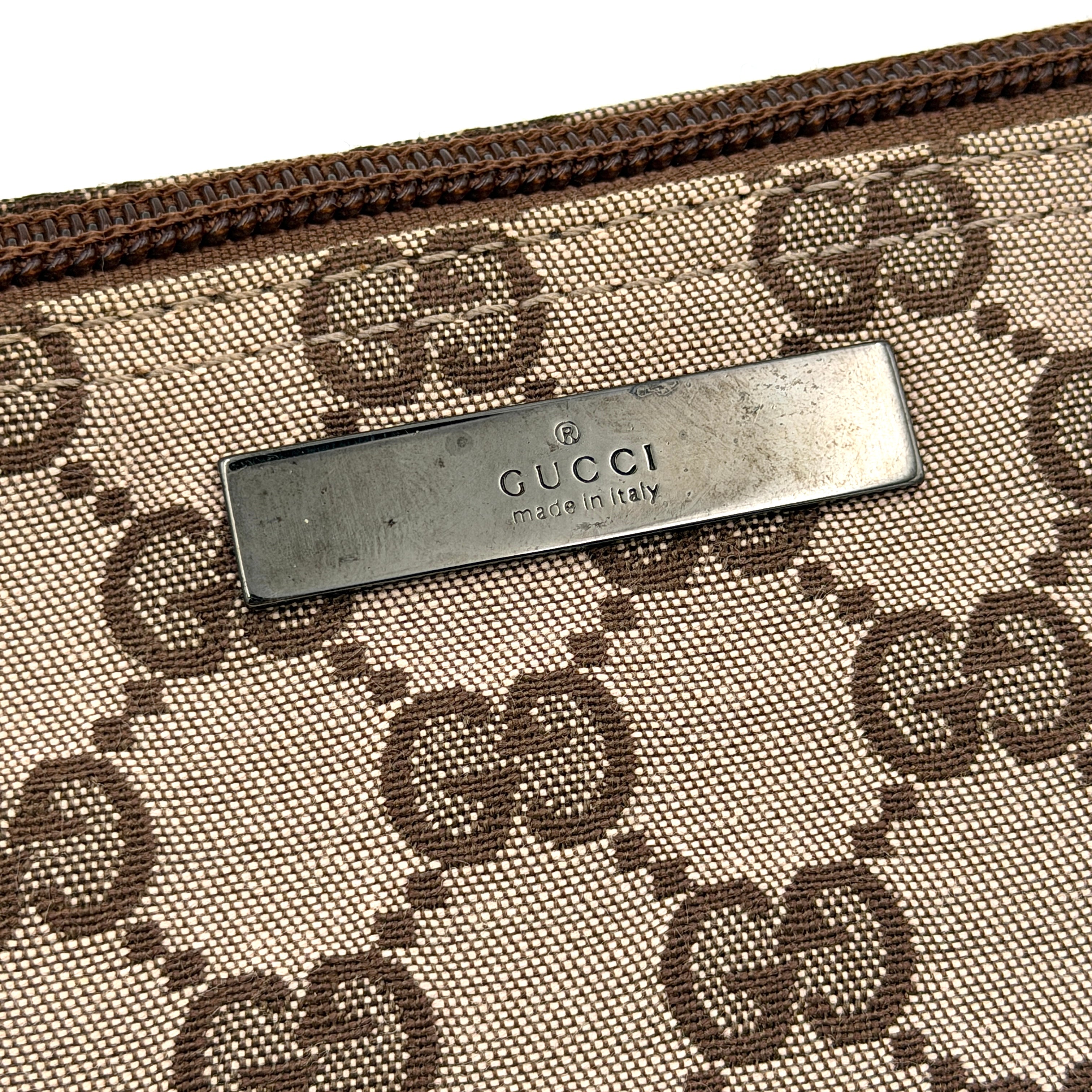Gucci GG Monogram Pochette Boat Shoulder Bag Beige