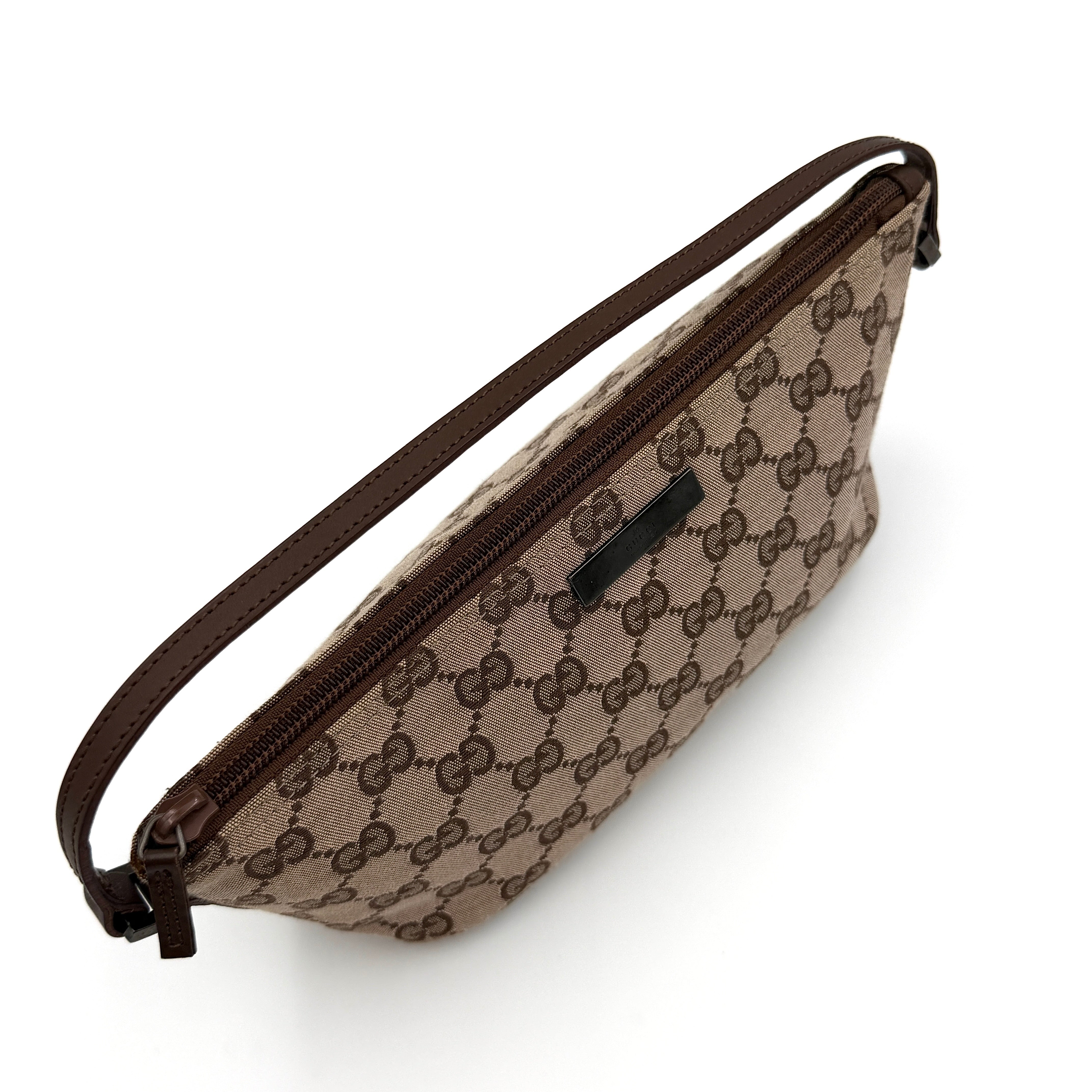 Gucci GG Monogram Pochette Boat Shoulder Bag Beige