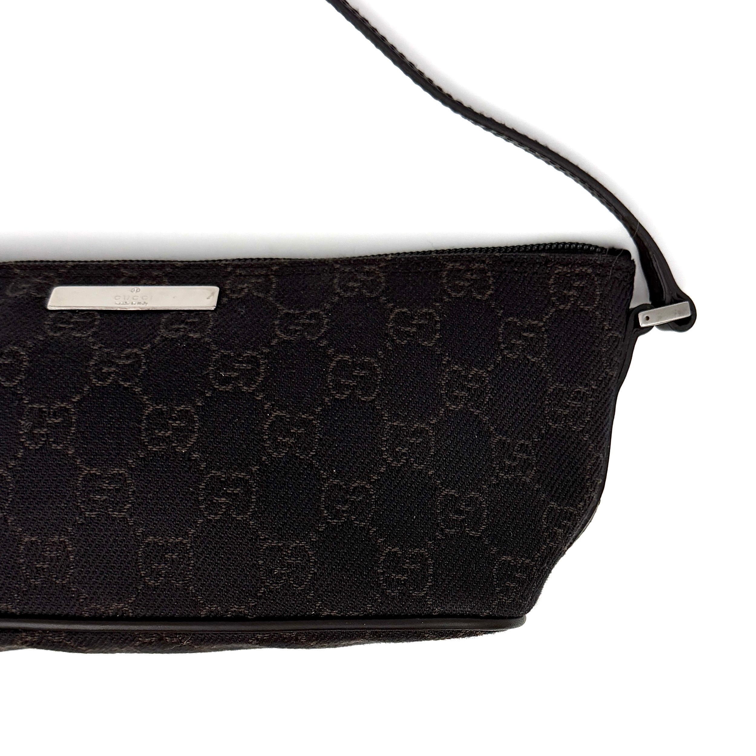 Gucci GG Monogram Pochette Boat Shoulder Bag Black