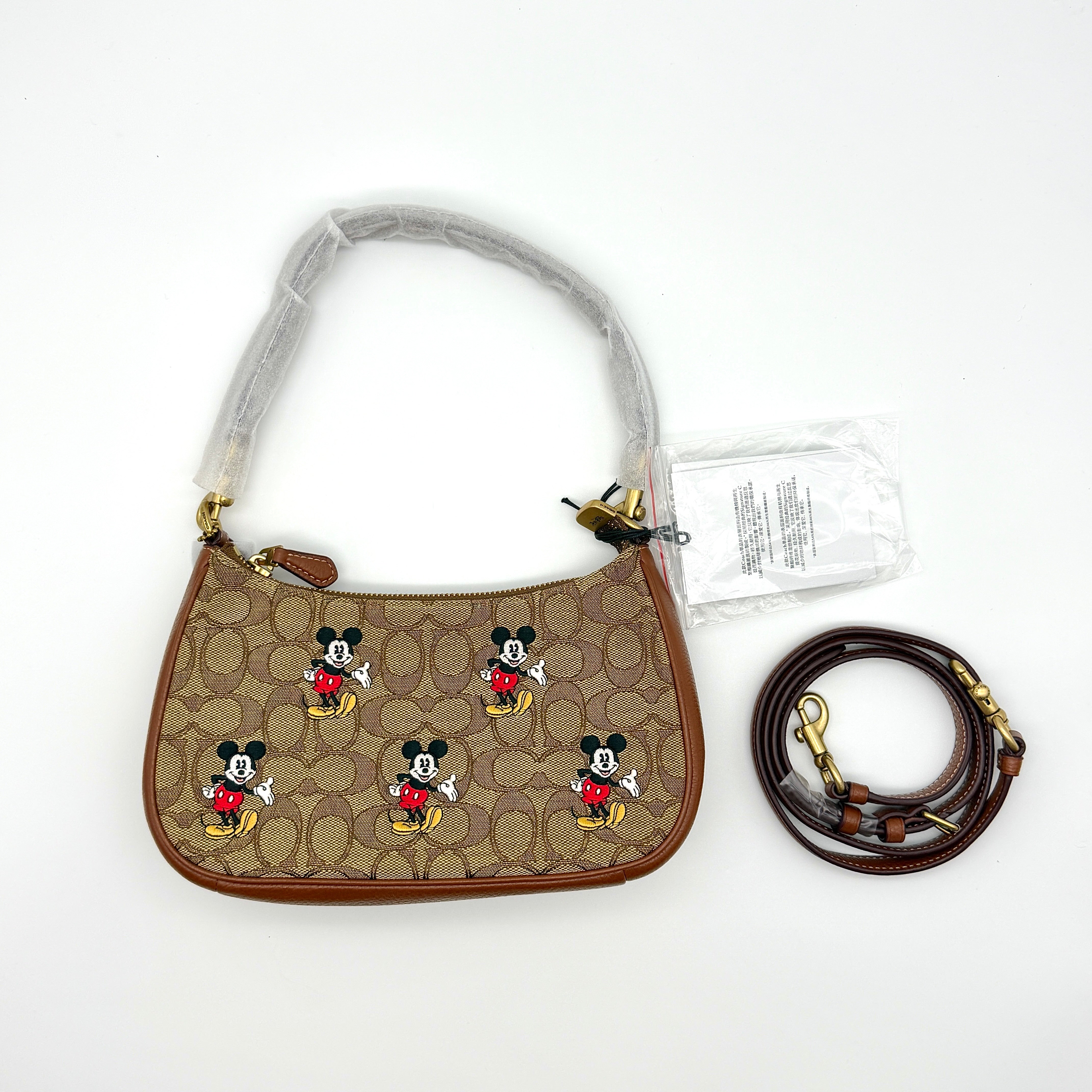 Disney x Coach 2Way Signature Teri Shoulder Bag Beige