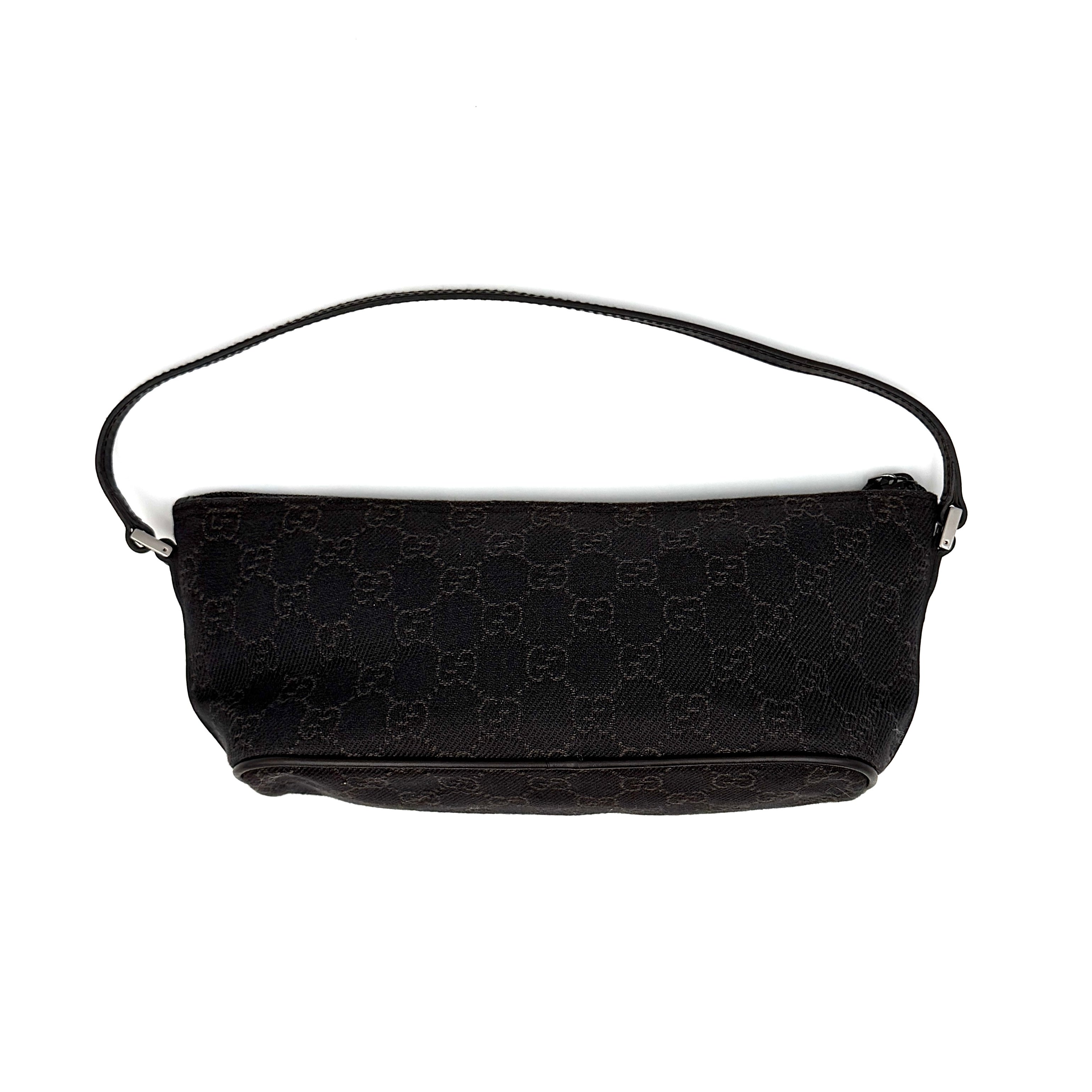 Gucci GG Monogram Pochette Boat Shoulder Bag Black