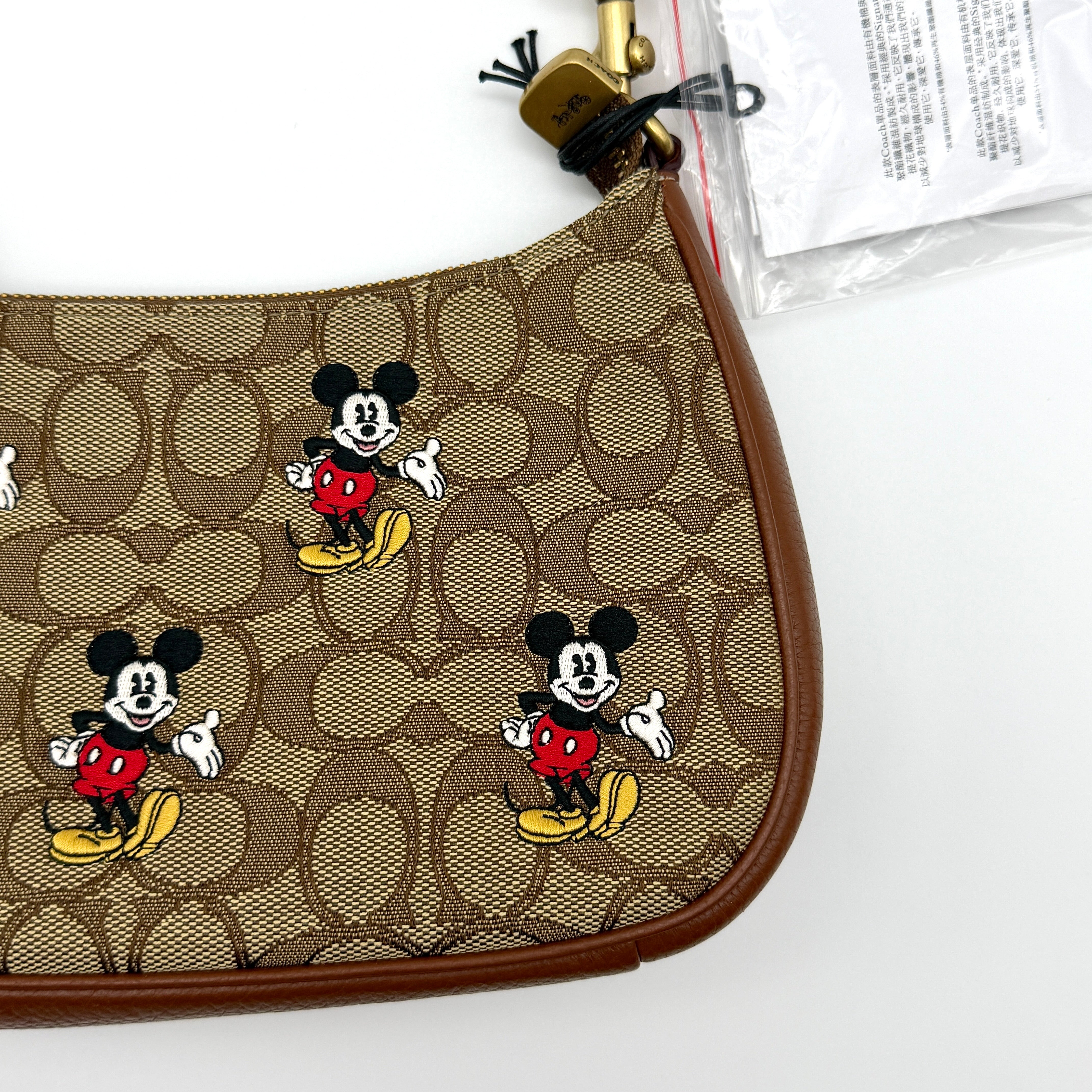 Disney x Coach 2Way Signature Teri Shoulder Bag Beige