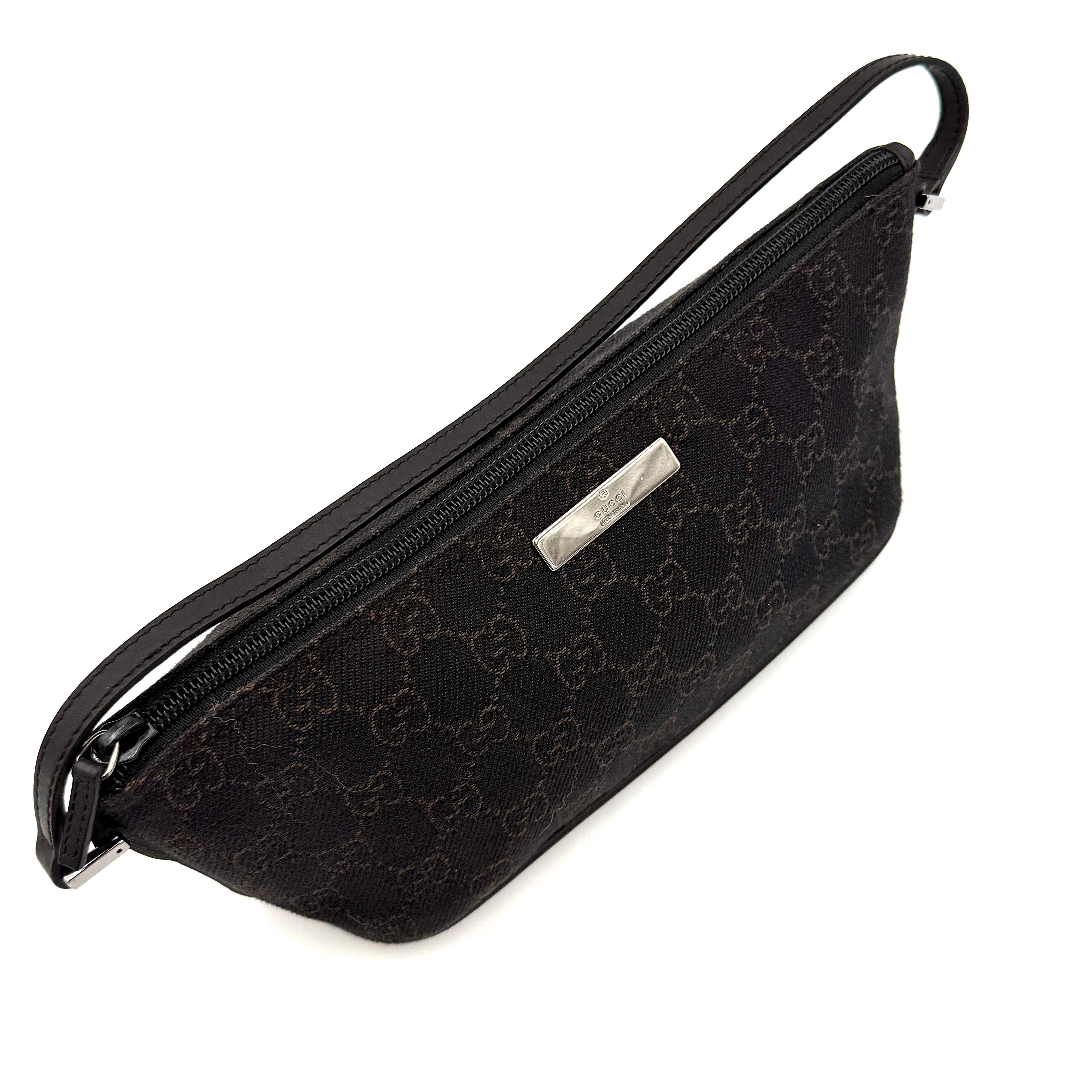 Gucci GG Monogram Pochette Boat Shoulder Bag Black