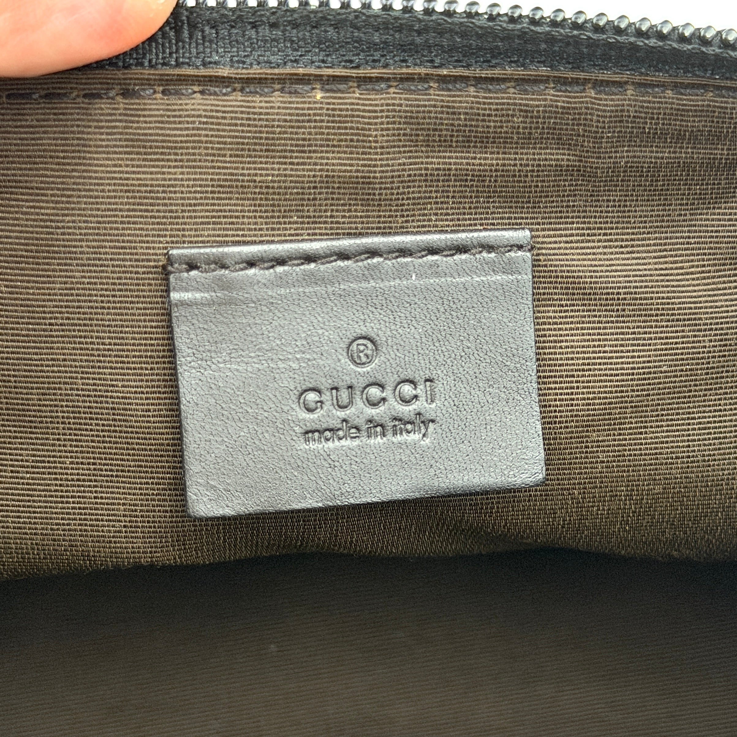 Gucci GG Monogram Pochette Boat Shoulder Bag Black