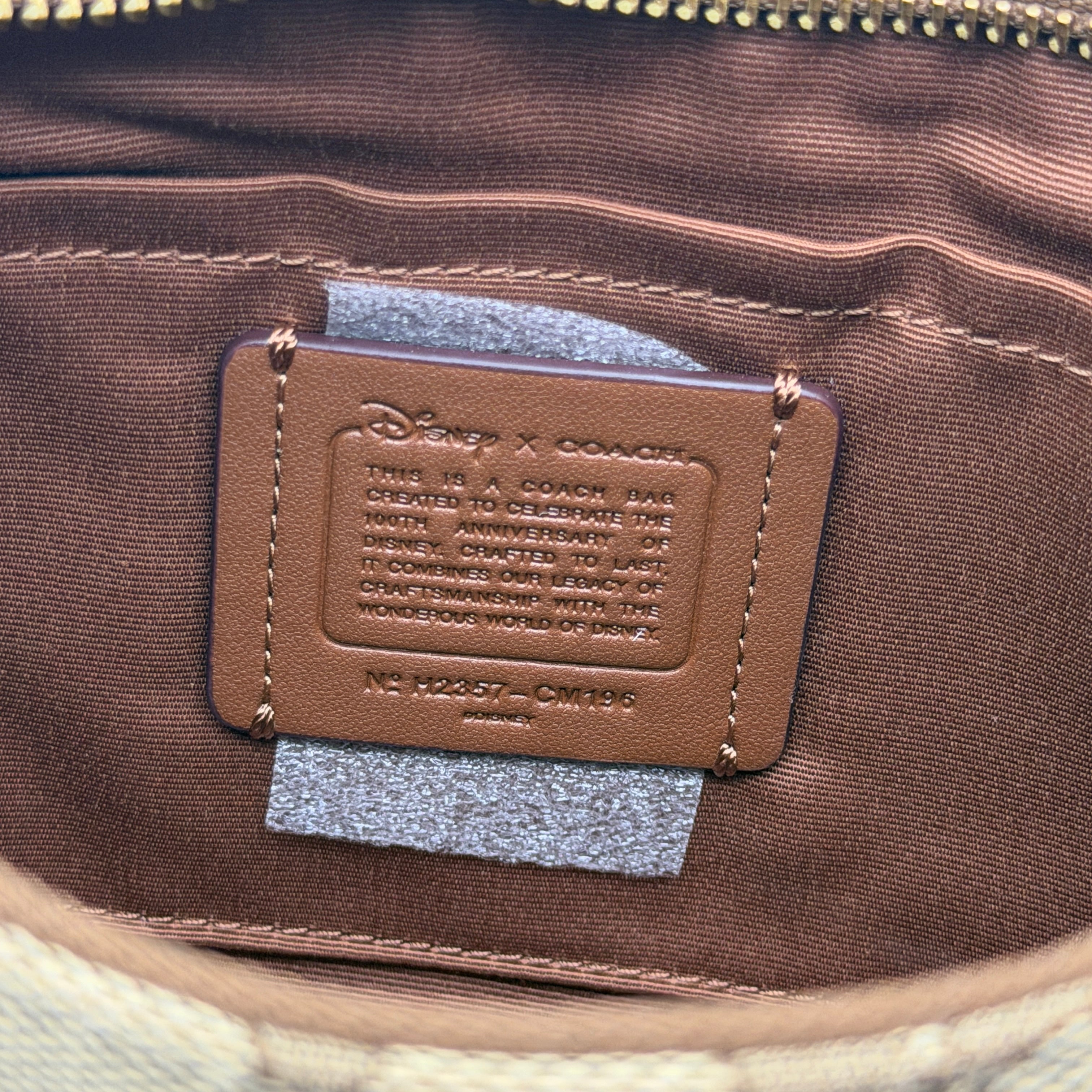 Disney x Coach 2Way Signature Teri Shoulder Bag Beige