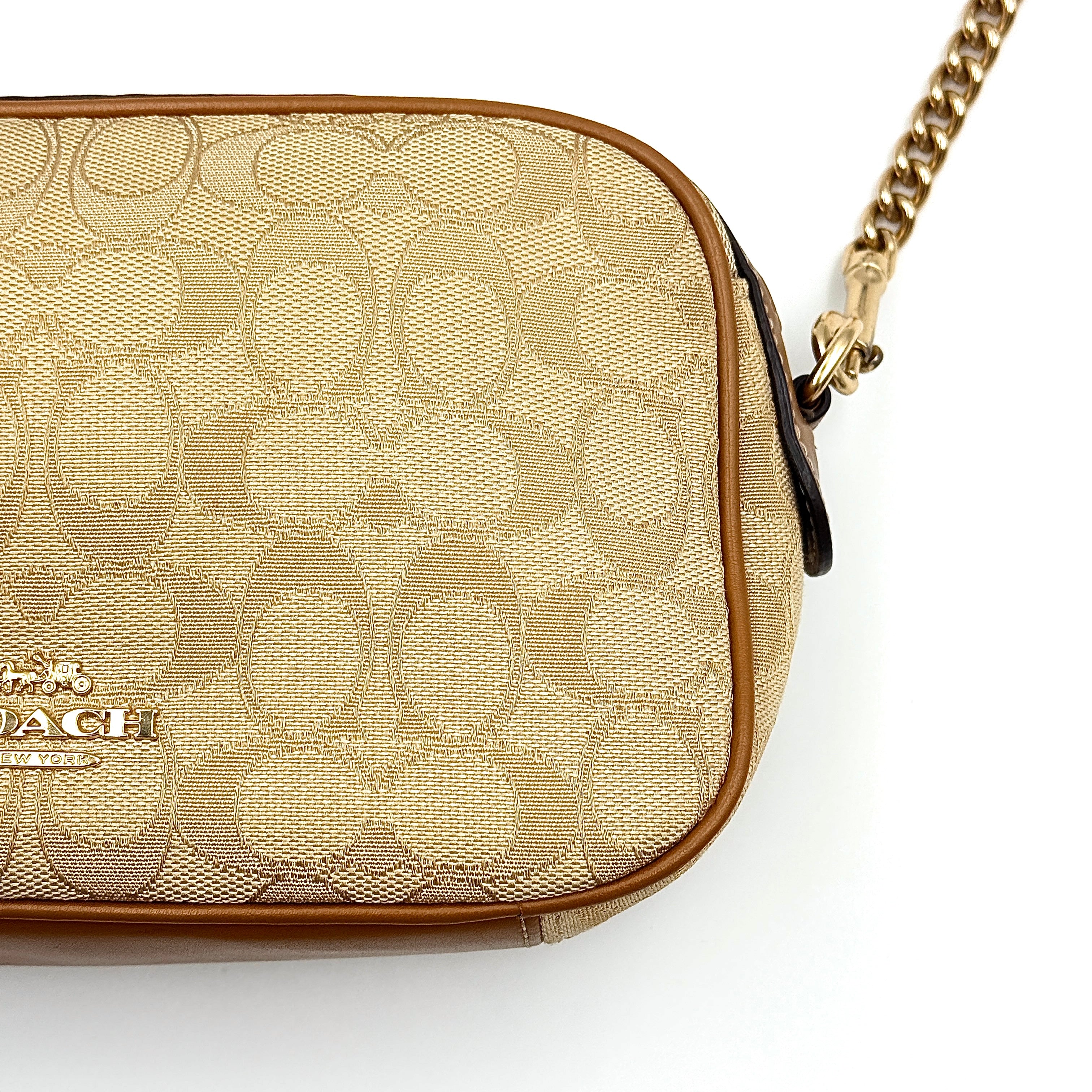 Coach Signature Isla Chain Crossbody Bag Beige/Brown