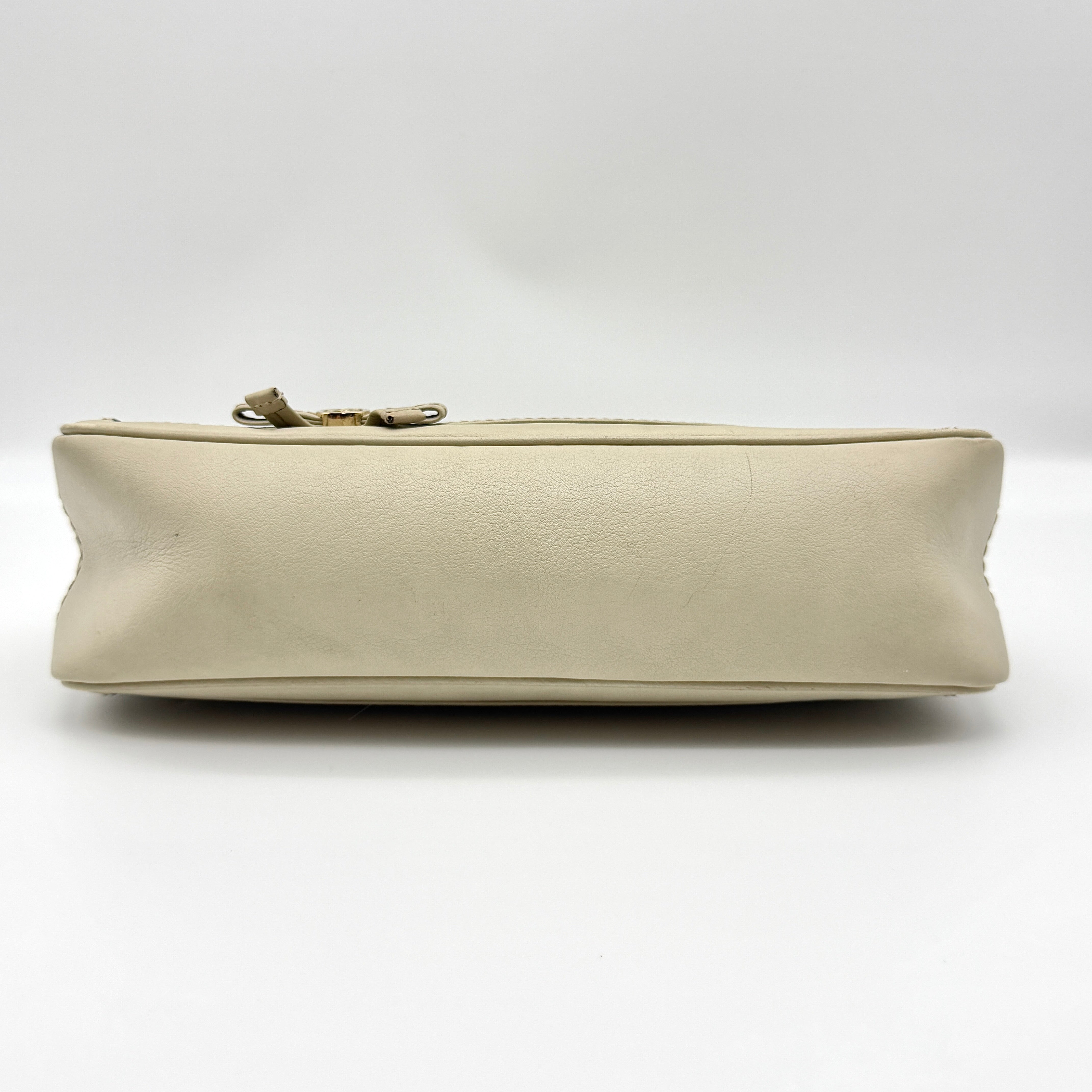 Gucci Guccissima Mayfair Ribbon Shoulder Bag Ivory
